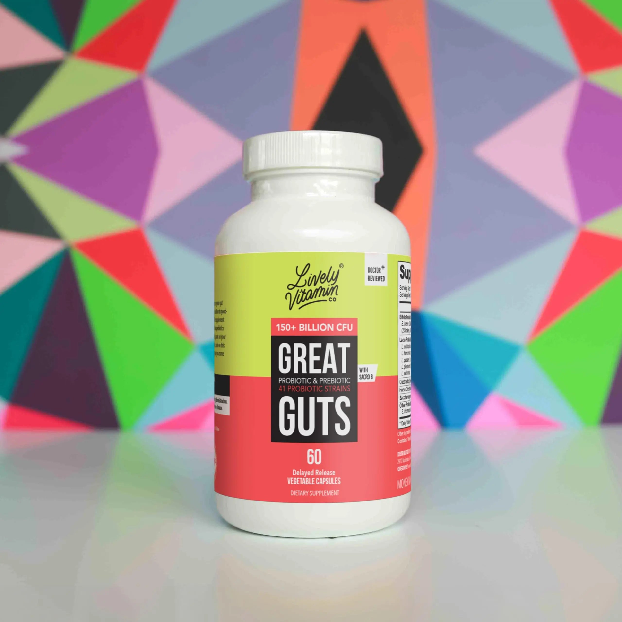 LIVELY VITAMIN CO. Great Guts Probiotic - 25 Billion CFU Probiotic - Balance Gut Microbiome, GI Tract, Inflammation, Indigestion, Reflux, Upset Stomach, & Diarrhea - 90 Caps LIVELY VITAMIN CO Au supplements