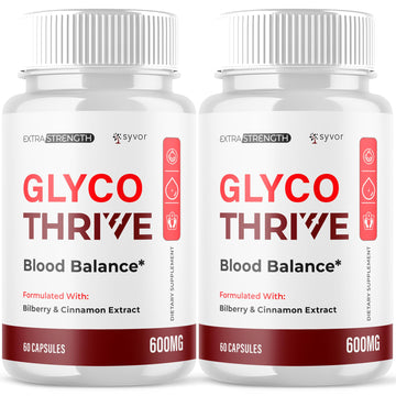 (2 Pack) Glyco Thrive Capsules, Official GlycoThrive Glycogen Support Pills with All Natural Ingredients, Advanced Formula Health Supplement with Max Strength Vitamins for Women & Men (120 Capsules) Syvor Au supplements