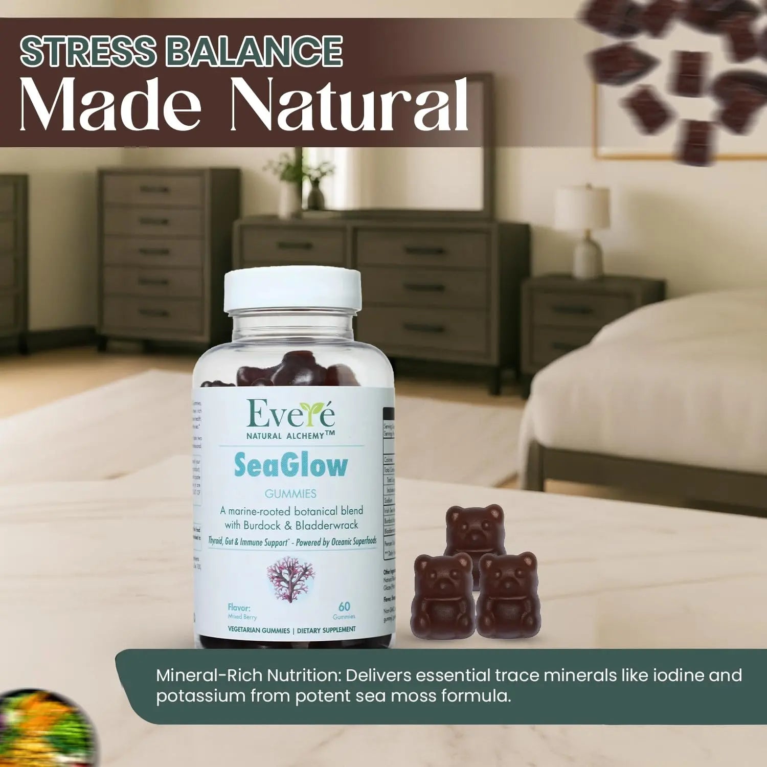 The EverÉ Natural Alchemy Sea Moss with Bladderwrack & Burdock Root – Vegan, Plant-Based Gummies with Minerals & Botanicals – Mixed-Berry Flavor, Non-GMO & Gluten-Free The EverÉ Natural Alchemy Au supplements
