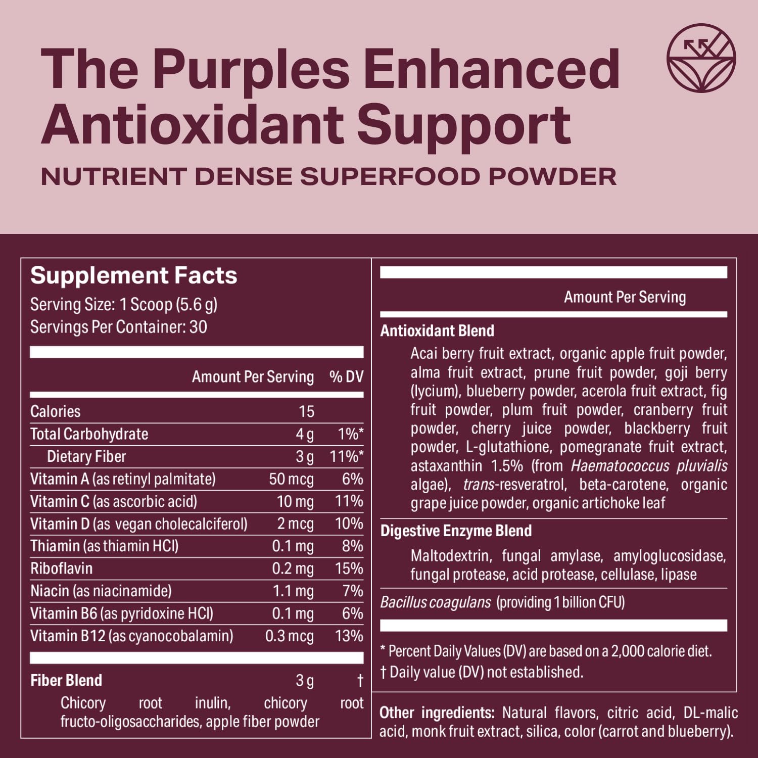 Proper, The Purples Nutrient-Dense Superfood Powder - Antioxidant Supplement and Cellular Support – Acai, Amla, Blueberry, Vitamin C, B Vitamins & More - Enhanced with Prebiotic Fiber & Probiotics Proper Au supplements