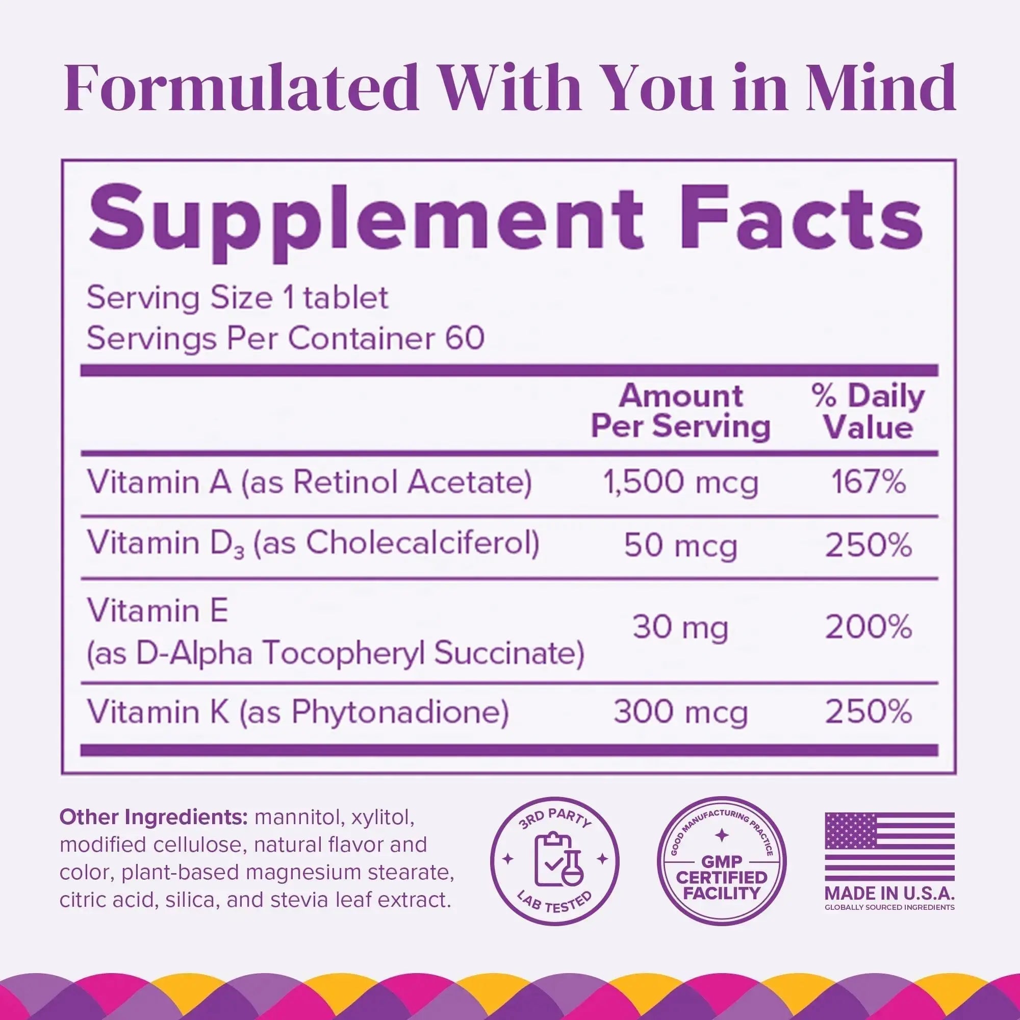 Barimelts ADEK - 60 Fast-Dissolving Tablets (2-Month Supply) - Sugar-Free Bariatric Vitamins for Women Including Vitamin A, Vitamin D, Vitamin E BariMelts Au supplements
