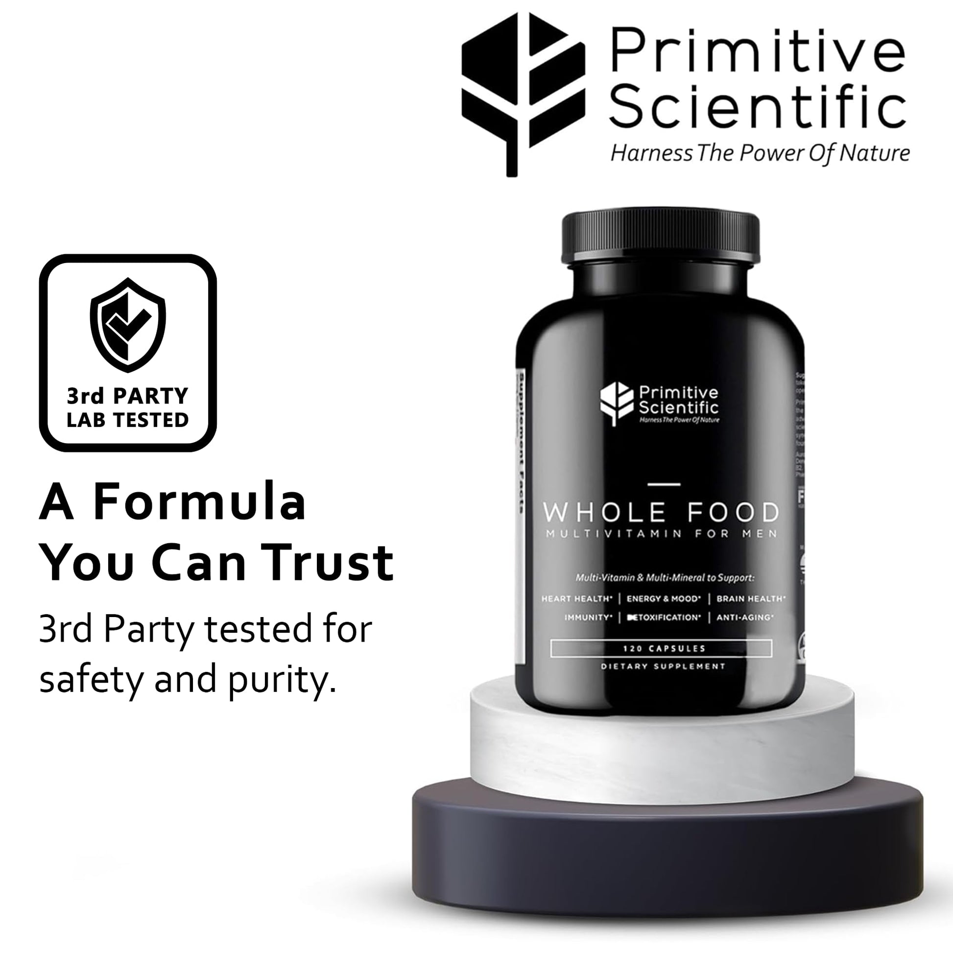 Primitive Scientific Whole Food Natural Multivitamin and Mineral Capsules for Men - All-Day Energy, Inner Zen, and Stronger You (120 Capsules) Primitive Scientific Au supplements