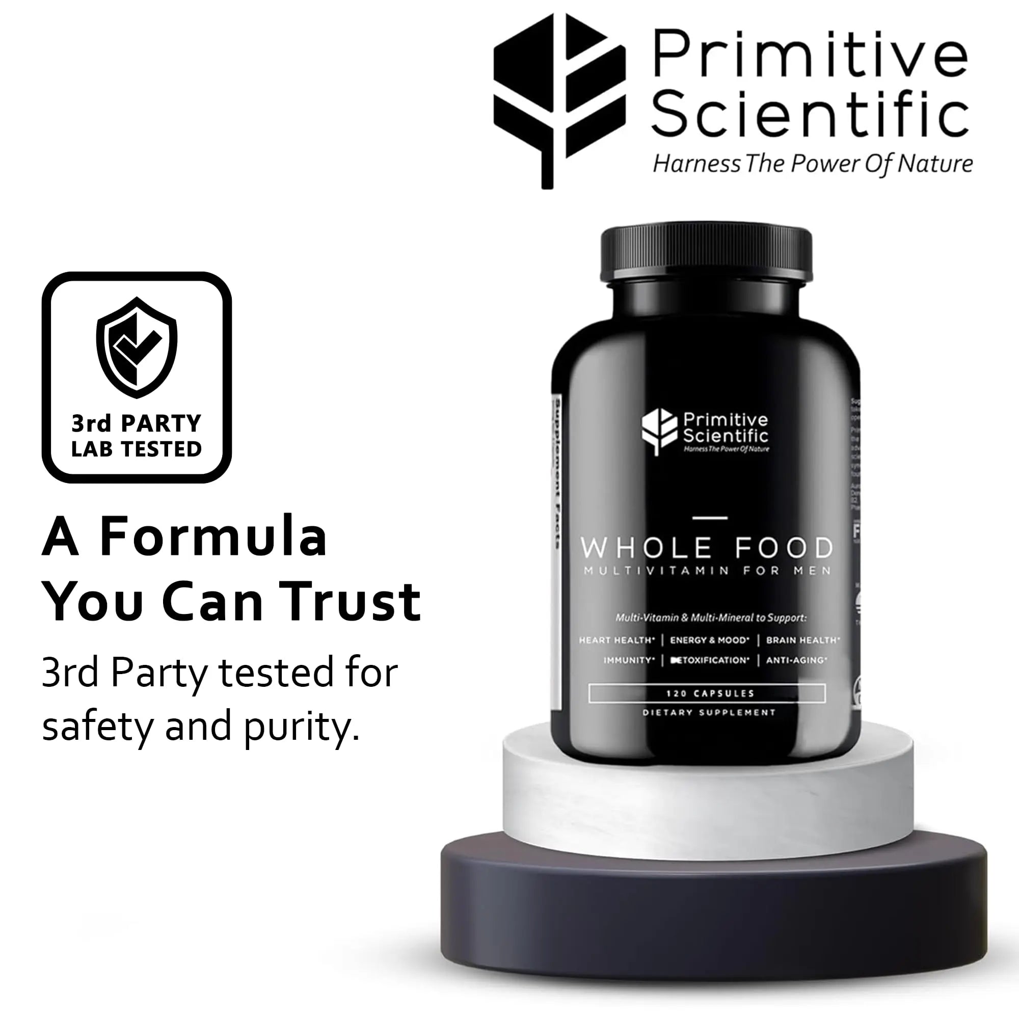 Primitive Scientific Whole Food Natural Multivitamin and Mineral Capsules for Men - All-Day Energy, Inner Zen, and Stronger You (120 Capsules) Primitive Scientific Au supplements