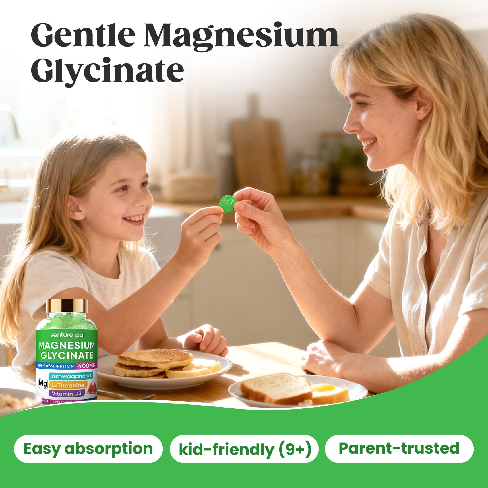 60 Day Supply Magnesium Glycinate 400mg Gummies with Ashwagandha, L-Theanine, CoQ10, Vitamin D3 & B6, Sugar Free Magnesium Gummies for Adults & Kids, Stress Relief, Sleep & Calm, Vegan, Gluten Free Venture Pal Au supplements