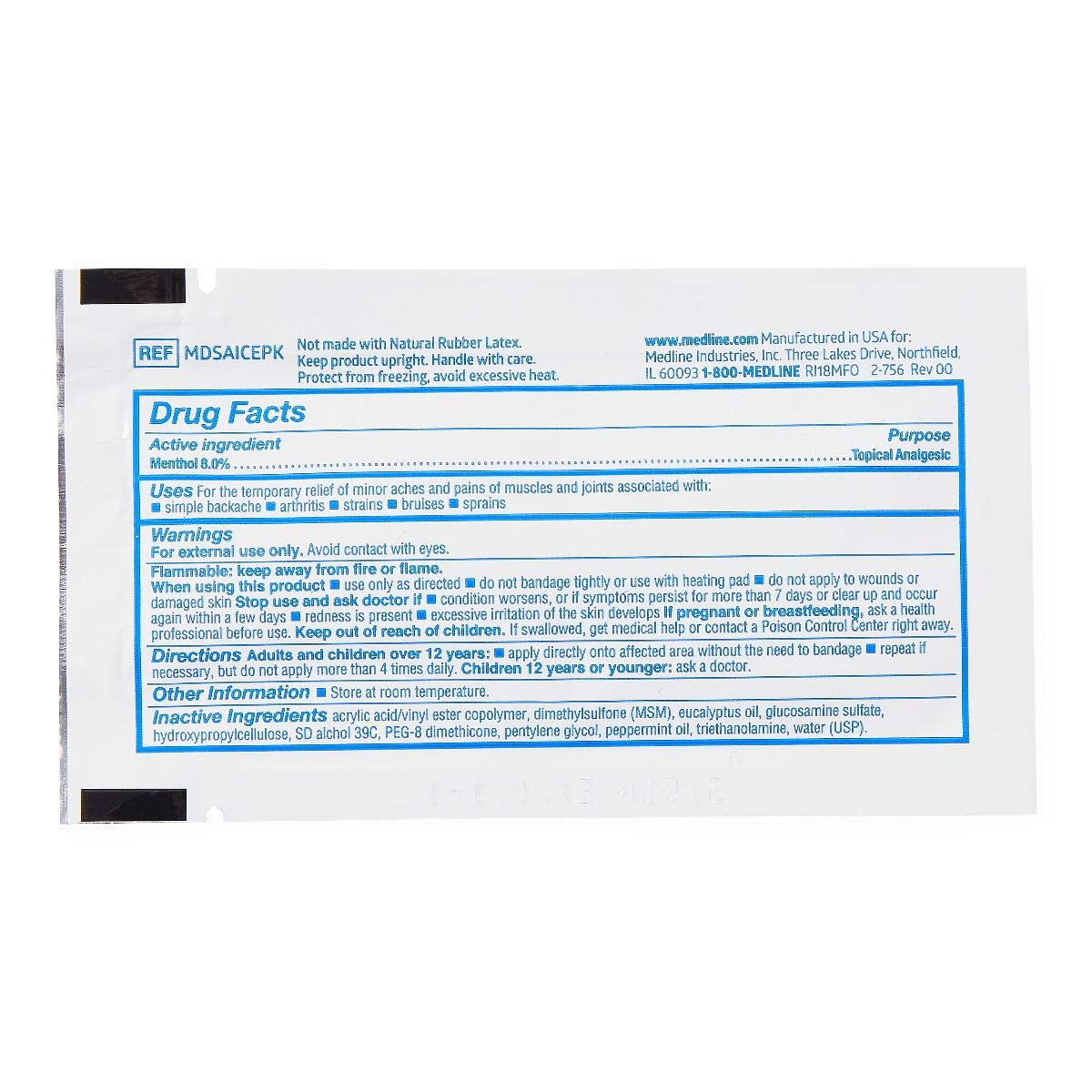 Medline ActivICE Topical Pain Reliever Gel, Great for Arthritis, Muscle Aches and Back Injuries, 5 grams - 100 Packs Medline Au supplements