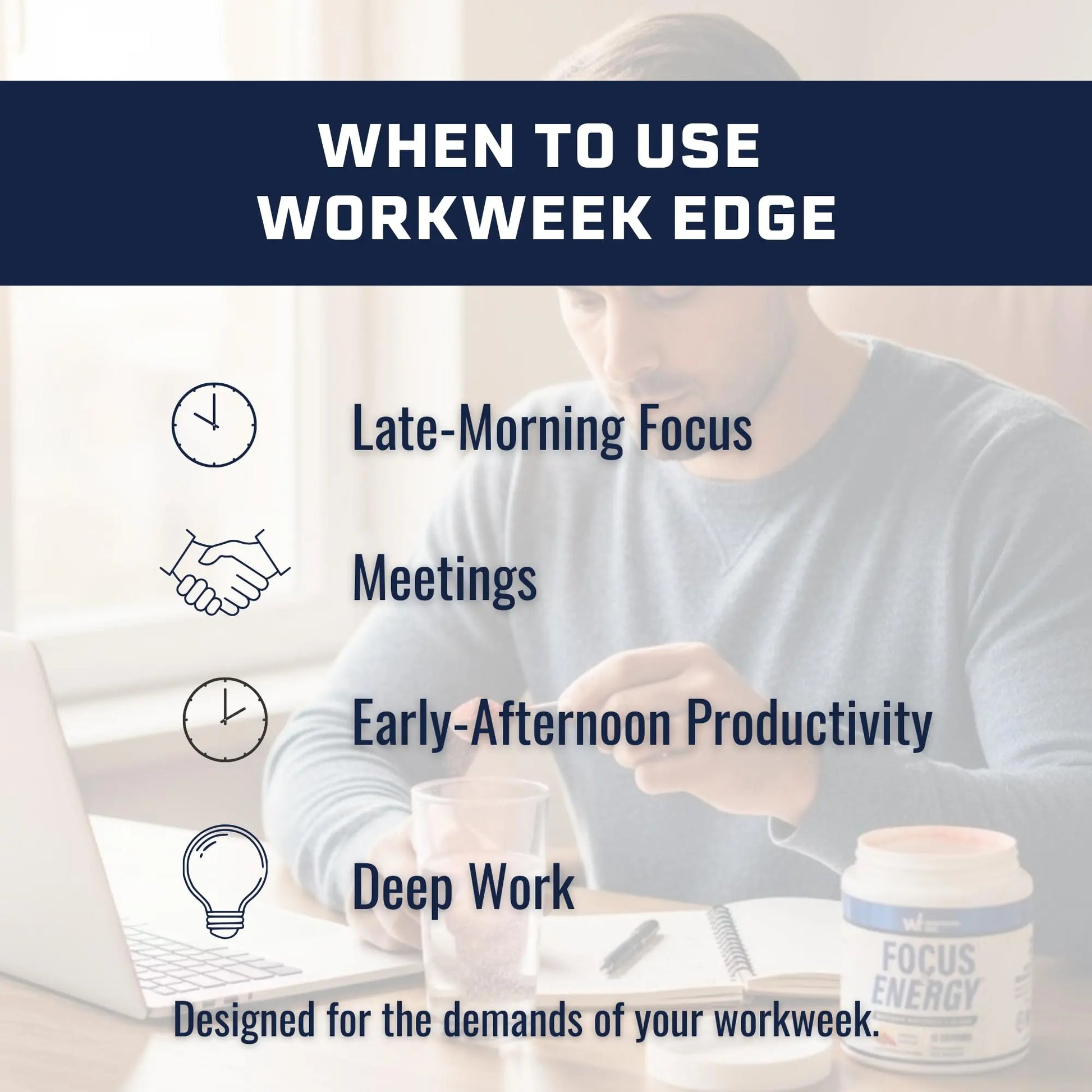 Workweek Edge Focus & Energy Drink Mix Powder – Zero Sugar, 100mg Caffeine + L-Theanine + L-Tyrosine Calm Nootropic Supplement for Steady Focus & Clean Energy – (25 Servings) Workweek Edge Au supplements