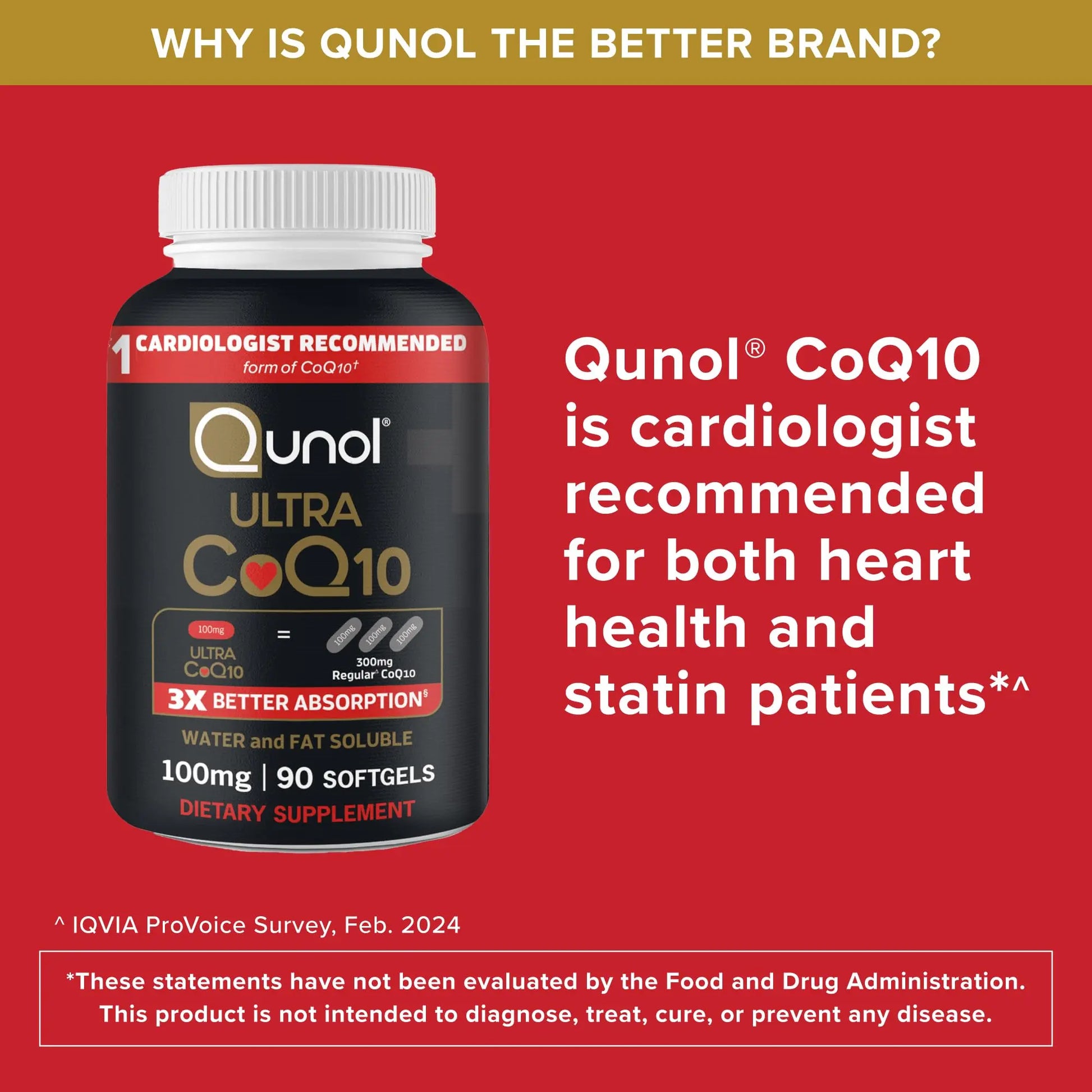 Qunol Ultra CoQ10 100mg Softgels- 3x Better Absorption, Antioxidant for Heart Health & Energy Production, Coenzyme Q10 Vitamins Qunol Au supplements