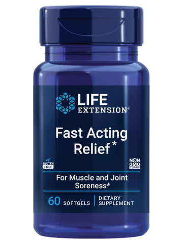 Life Extension Fast Acting Relief, Black Sesame Seeds, Turmeric, Boswellia, Joint Support Supplement, Quick Relief for discomfort in Bones, Joints & Muscles, Gluten-Free, Non-GMO, 60 softgels Life Extension Au supplements
