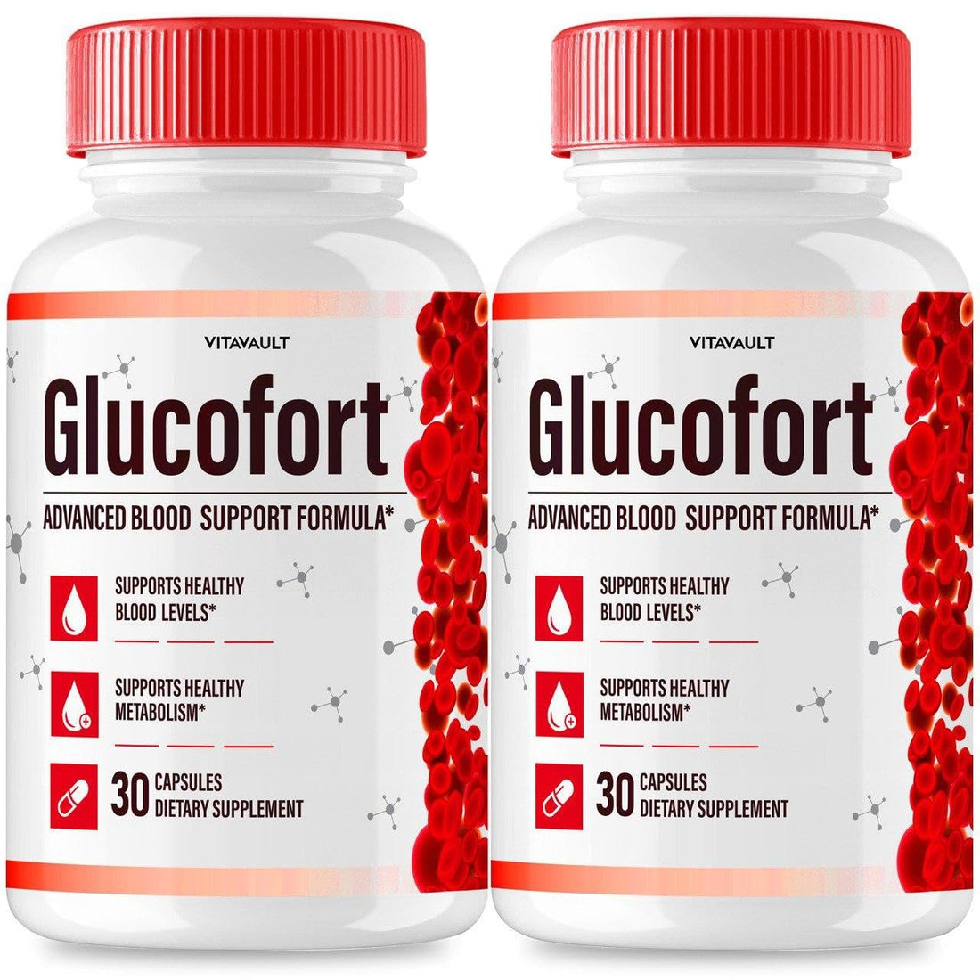 (2 Pack) Glucofort, Max Advanced Blood Support Formula Capsules Vitavault Au supplements