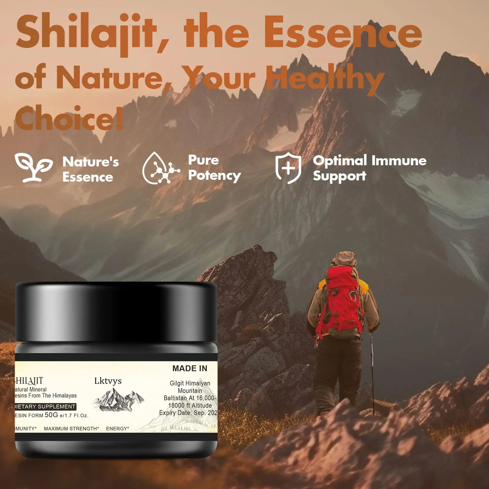 Shilajit Pure Himalayan Organic - Pure Original Shilajit, 50g(Large Volume), Enriched Lktvys Au supplements
