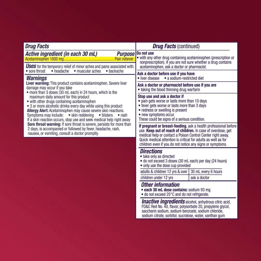 Vicks PainQuil Pain Relief Acetaminophen 1000mg Max Strength‡ Adult Pain Reliever Liquid 12oz, Backache Headache Relief, 1 Daytime Pain Reliever Vicks Au supplements