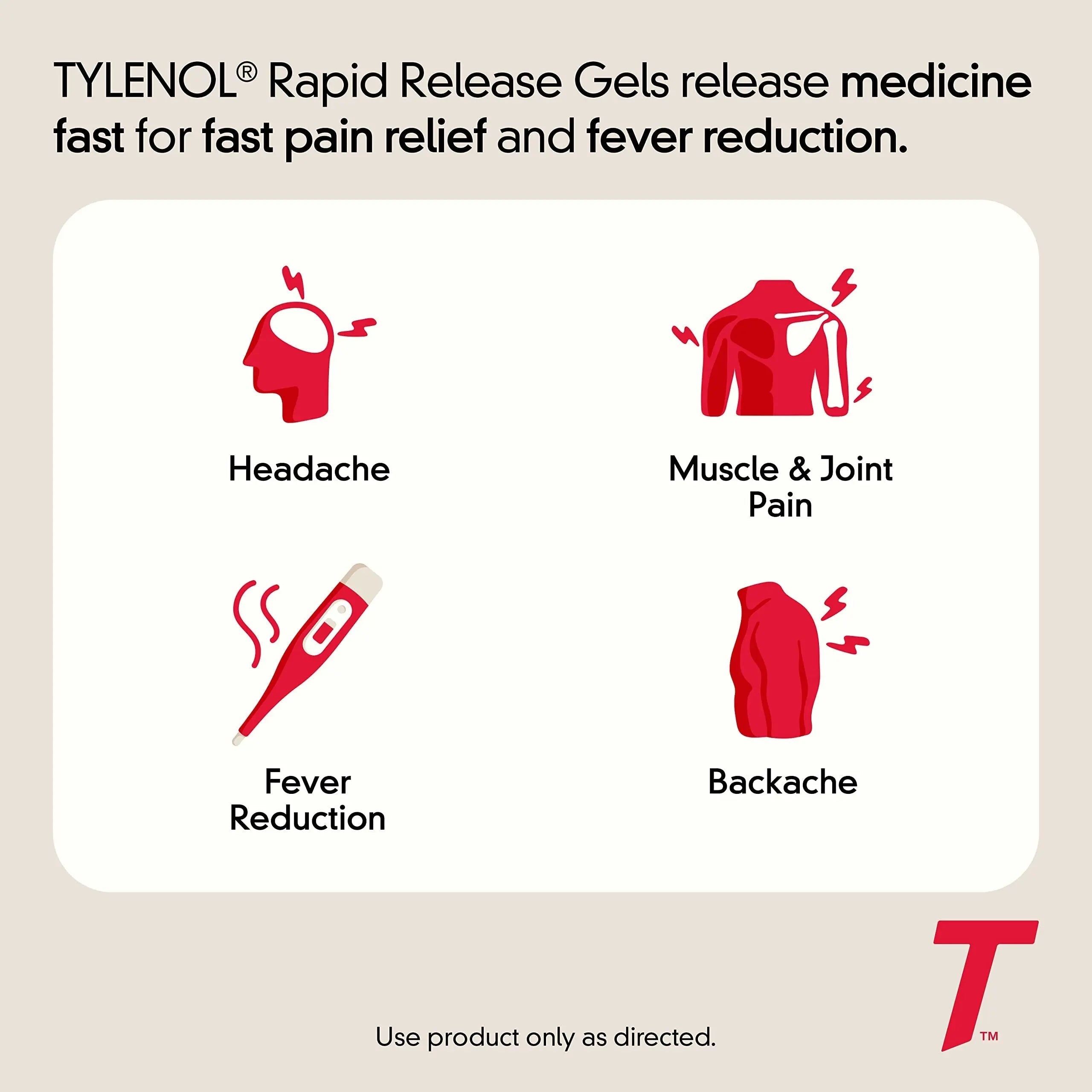 Tylenol Extra Strength Acetaminophen Rapid Release Gels, Fast, Strong Pain Relief, Fever Reducer Medicine, 500 mg Gelcaps with Laser‑Drilled Holes for Fast Release, Value Size, 225 Count Tylenol Au supplements