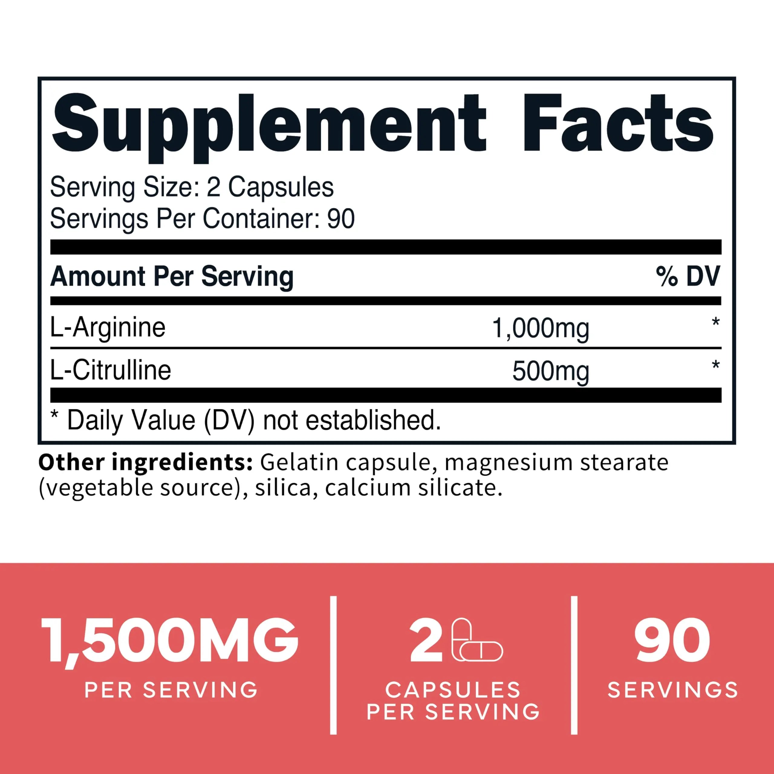Type Zero L-Arginine + L-Citrulline Supplement (1500mg) - Nitric Oxide Booster - Clean, Keto-Friendly, GMO-Free, 180 Capsules, 90 Servings Type Zero Au supplements