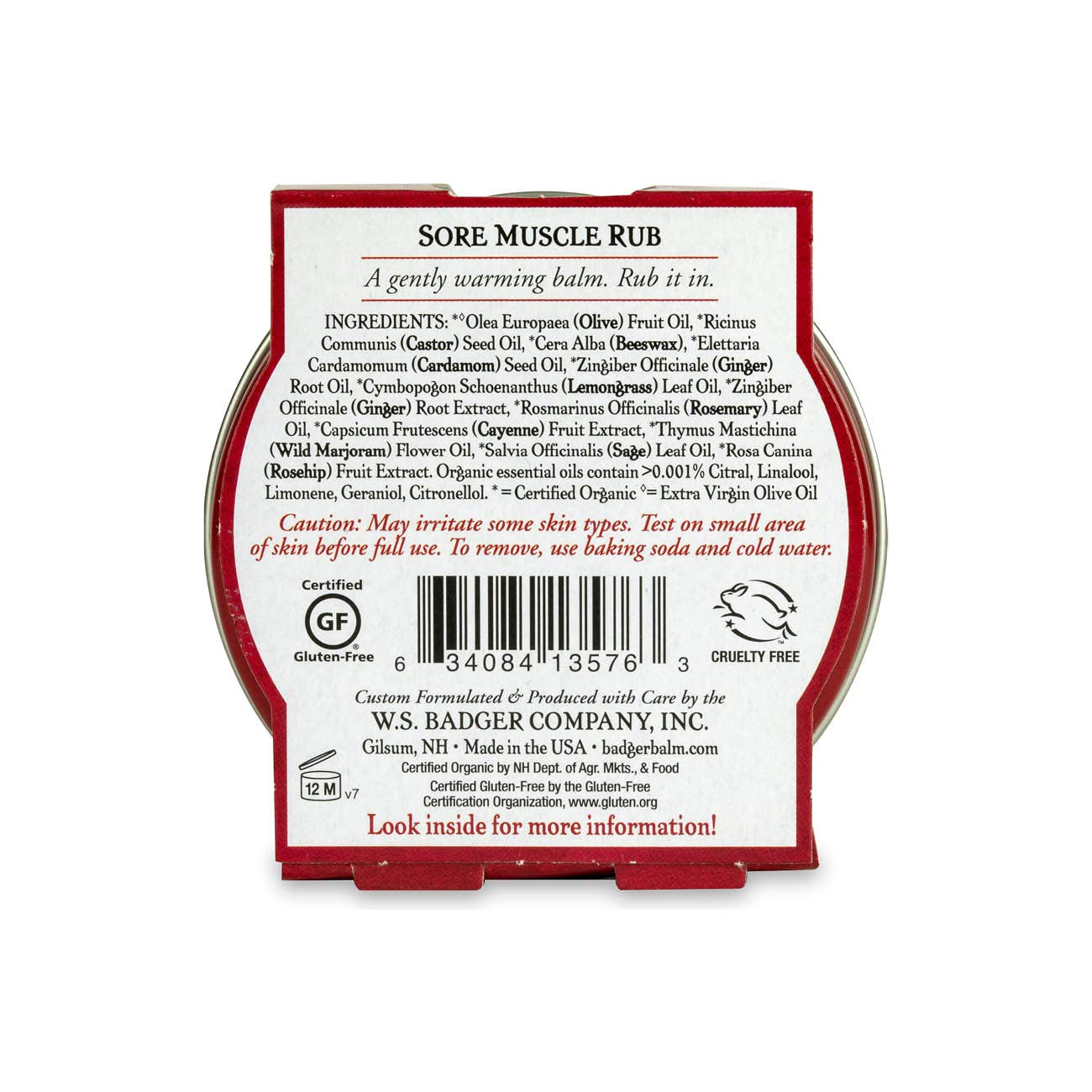 Badger Sore Muscle Rub Tin, Cayenne & Ginger, 2 oz (1 Pack) Badger Au supplements