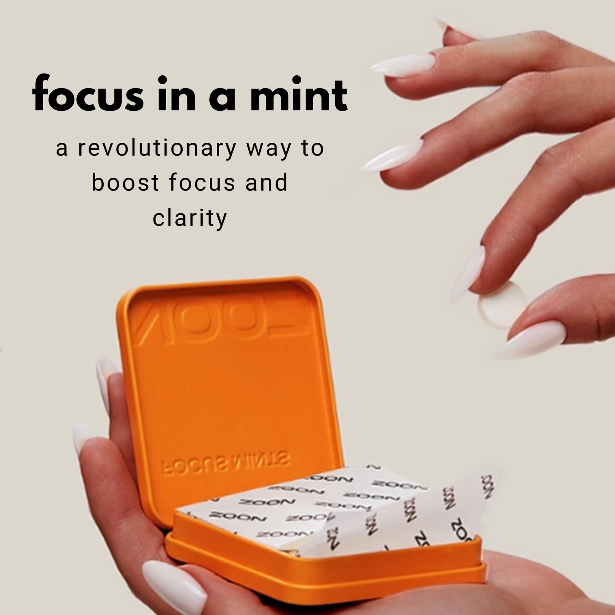 NOOZ Focus Mints Refill Bag - Caffeine-Free Brain Booster for Mental Clarity-Tangerine & Lemon Flavor | Sugar-Free, Travel-Friendly Supplement with Vitamin C, B6, B12 - Non-GMO, Clean Label, 150 Mints NOOZ Au supplements