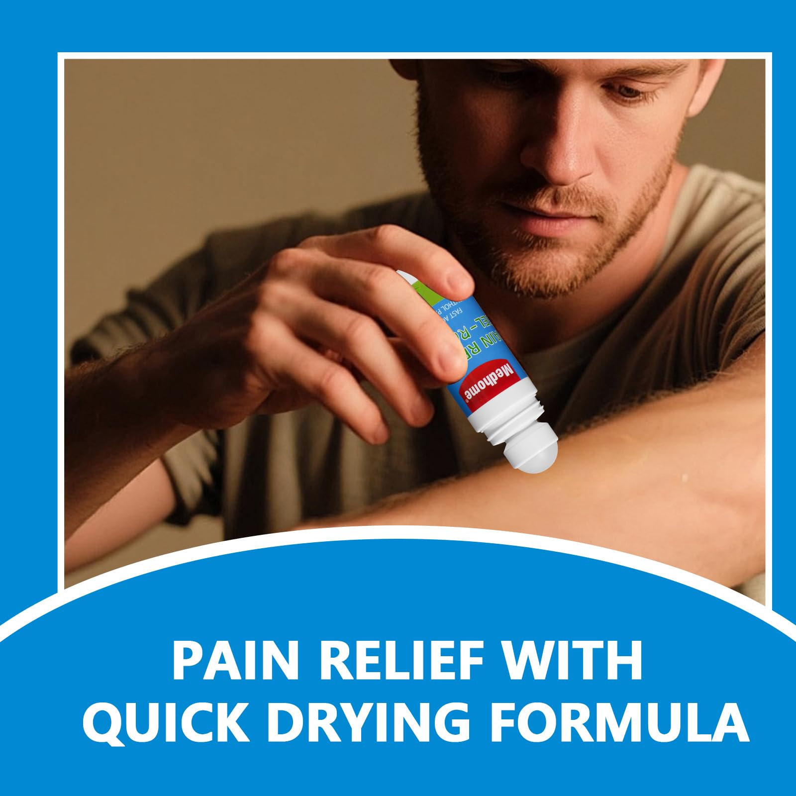 Medhome Pain Relief Roll On, Travel Size Pain Reliever, for Knee, Neck, Hip, Joint, Shoulder, Arthritis Pain Reliever, Fast Acting & Long Lasting Formula, Roll On Menthol Gel 2.5 oz (Pack of 1) Medhome Au supplements