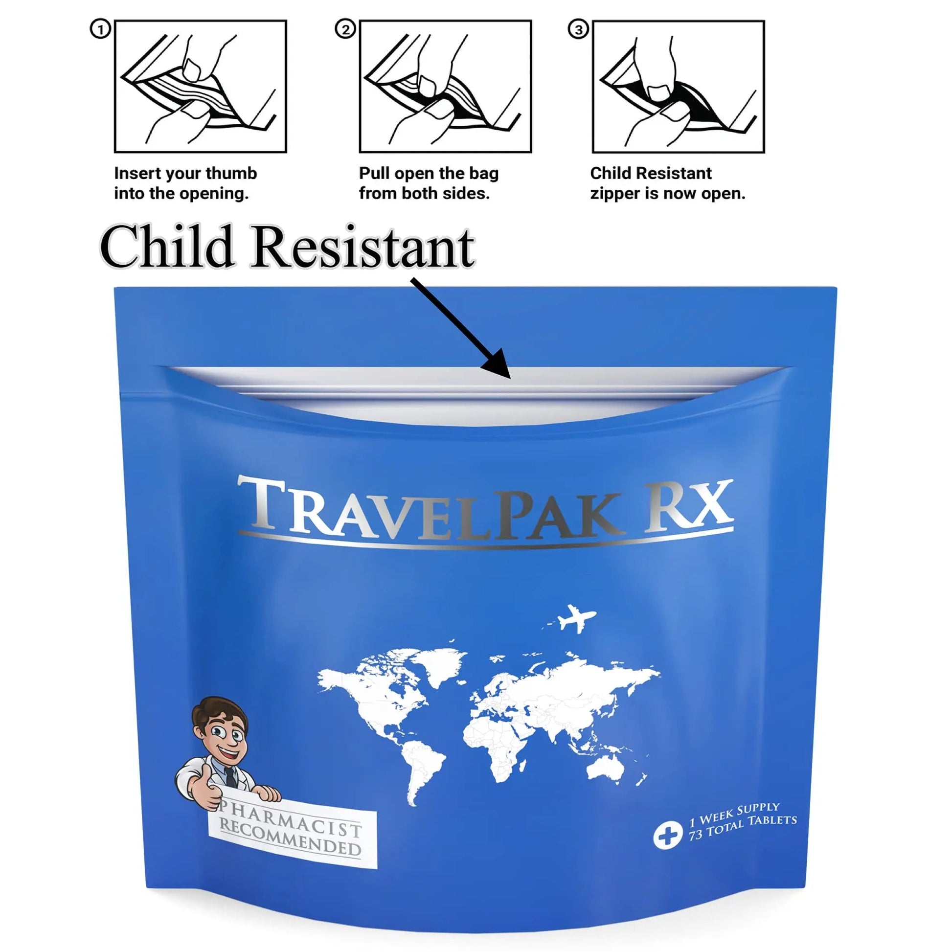 TravelPakRx Travel Essentials Medicine Kit - TSA-Approved Over-The-Counter Individual Medicine Packets, for Travel, Cruises, Camping, Created by Pharmacist TravelPakRx Au supplements