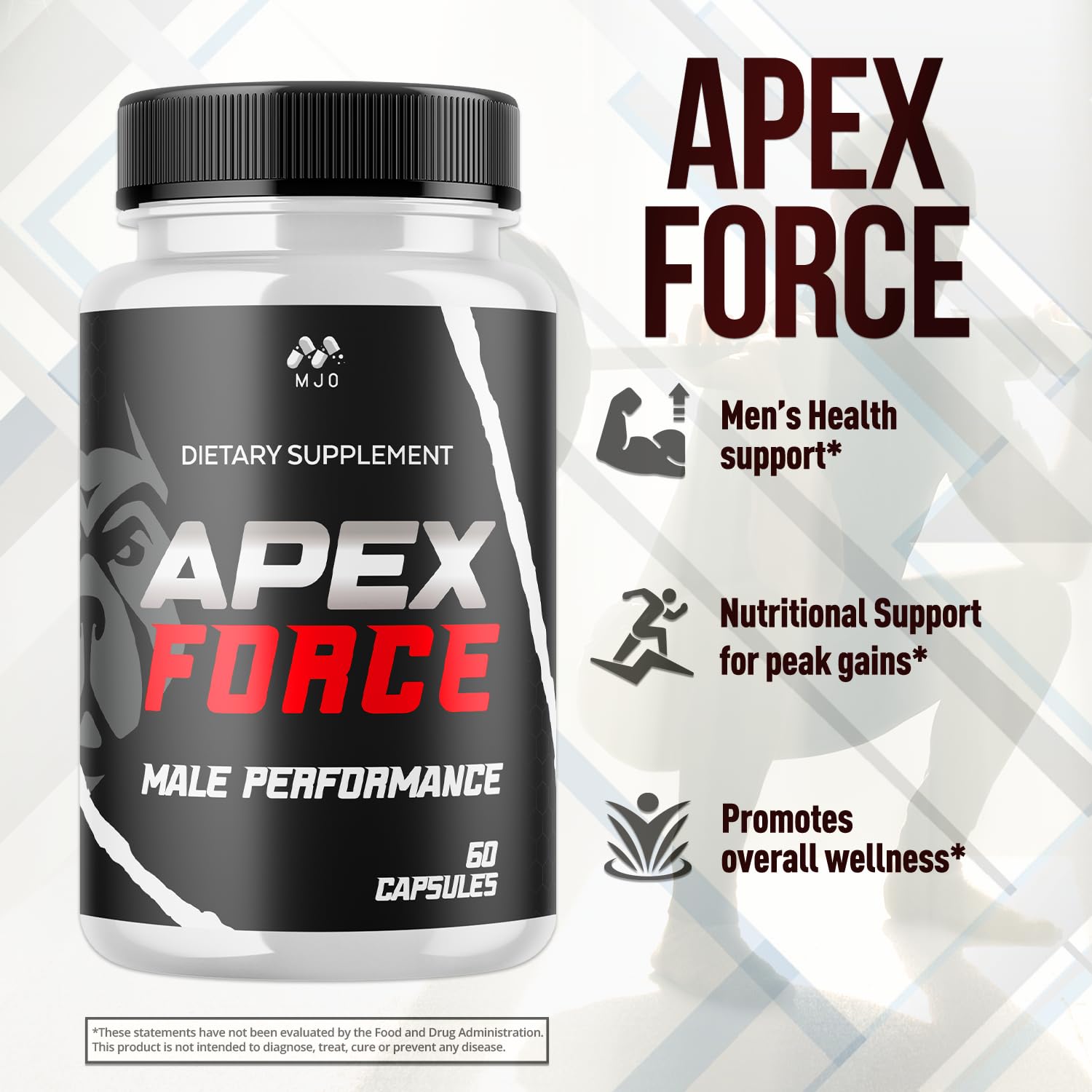 Apex Force Capsules, Official ApexForce Supplement Pills with All Natural Ingredients, Apex Force Maximum Strength Support with Premium Vitamins for Advanced Health & Overall Wellness (60 Capsules) MJO Au supplements