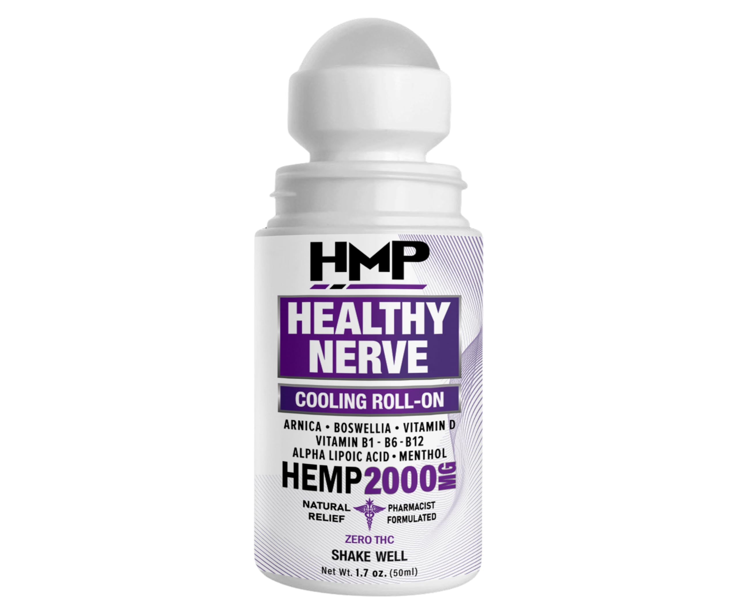 HMP Nerve Roll-On for Feet, Hands, Legs, Toes, Back 2000MG Hemp with Menthol & Arnica, Soothing Cooling Formula, Made in USA, 50ml (1 Pack) HMP BRANDS Au supplements