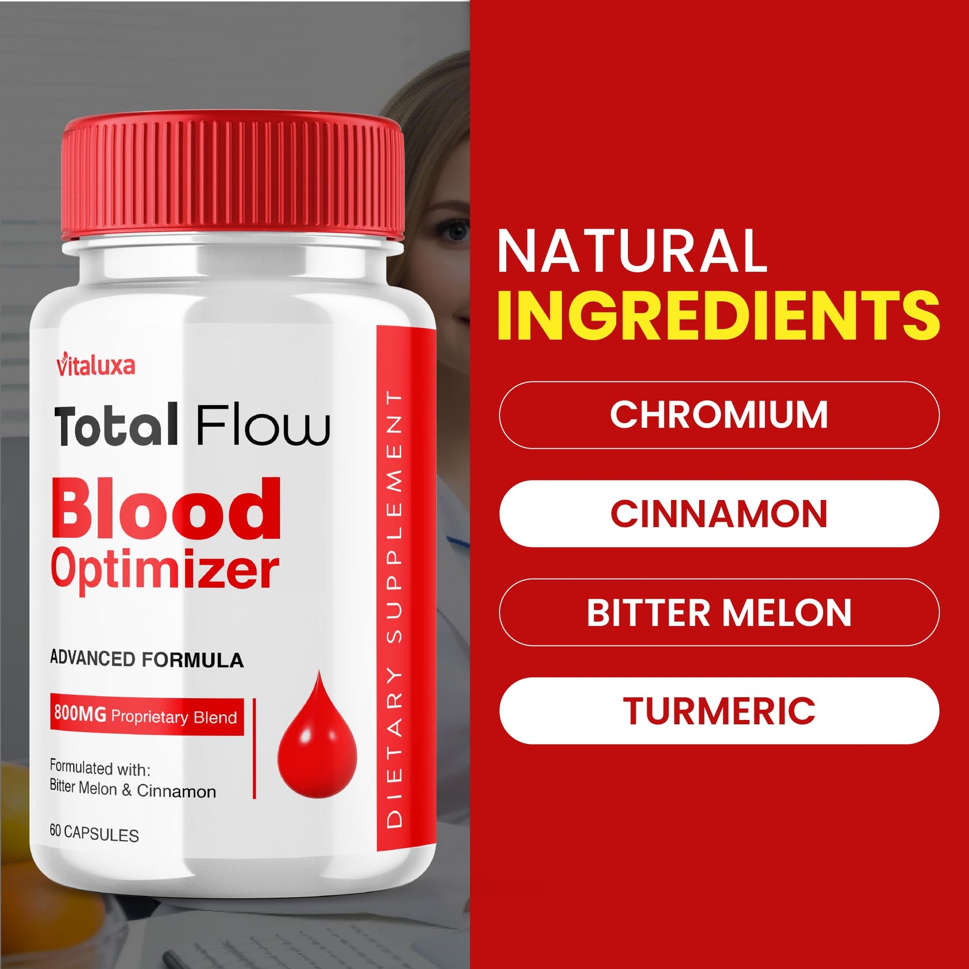(2 Pack) Total Flow Blood Balance, TotalFlow Blood Support Capsules Supplement Advanced Formula All Natural Optimizer Maximum Strength Daily Health Wellness, TotalFlo Premium Blend Pills (120 Ct) Vitaluxa Au supplements