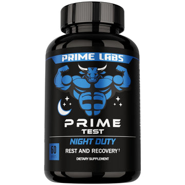Prime Labs Night Duty - Nighttime Testosterone Booster & Sleep Support - PM Rest & Muscle Recovery Supplements - 60 Count Prime Labs Au supplements