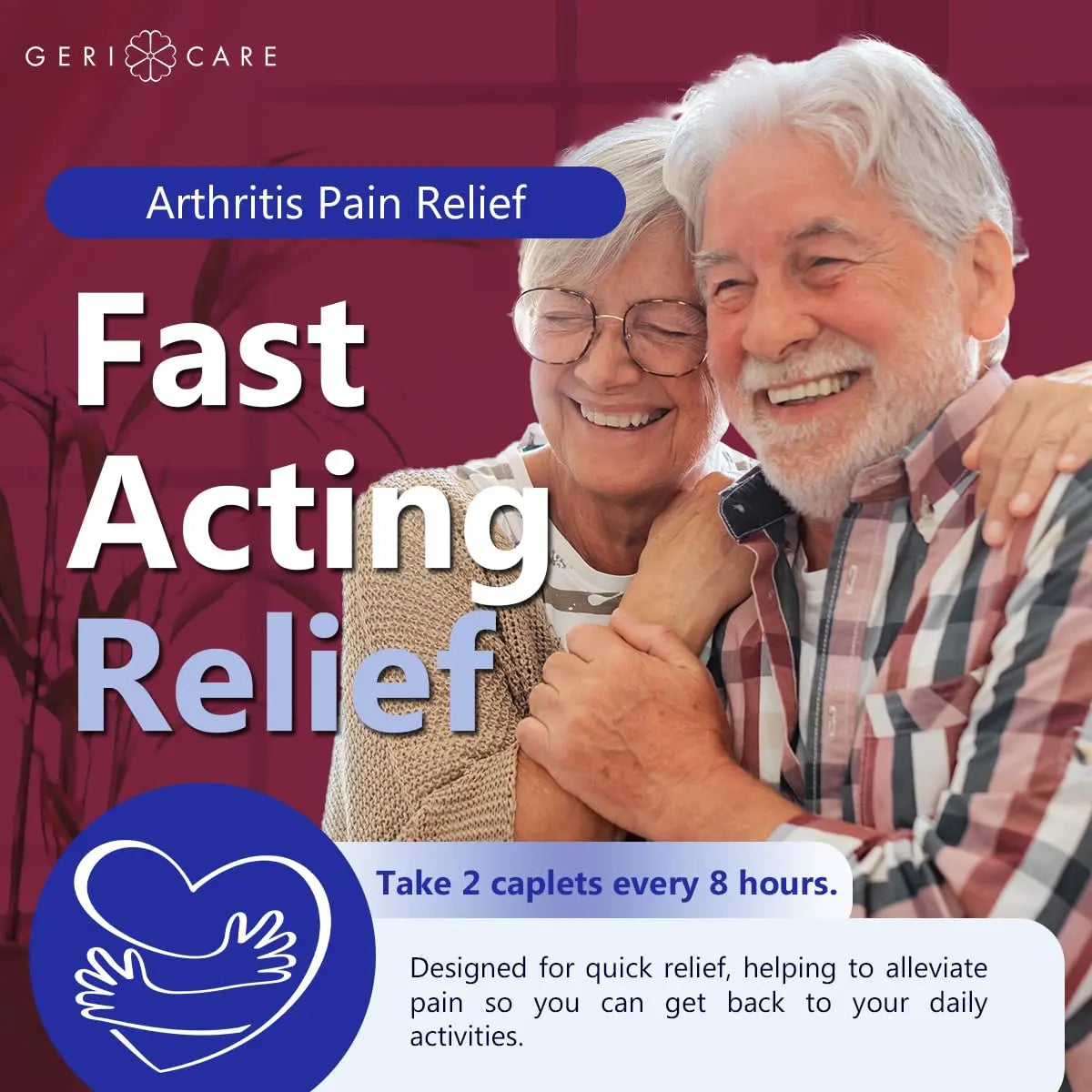 GeriCare Acetaminophen Extended-Release Arthritis 650mg Caplets, Pain Reliever, Arthritis Symptoms, Fever Reduction, 100 Count (Pack of 1) GeriCare Au supplements