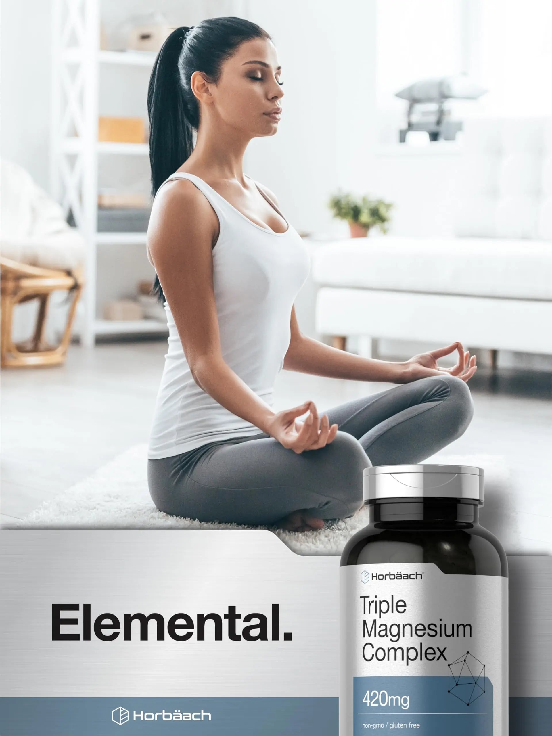 Horbäach Triple Magnesium Complex | 420 mg | 250 Capsules | Non-GMO and Gluten Free Formula | Magnesium Oxide, Citrate, and Aspartate Dietary Supplement Horbäach Au supplements