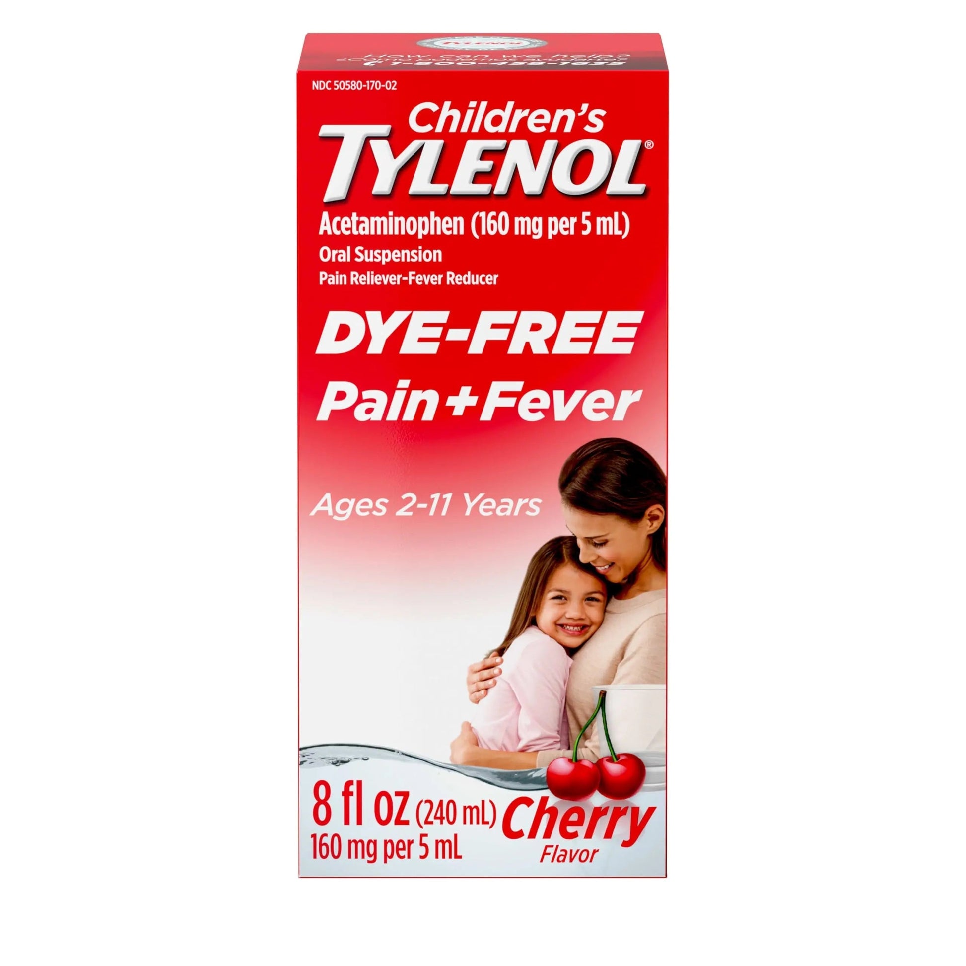 Children's Tylenol Liquid Pain Relief & Fever Medicine, Oral Suspension, Dye-Free, Acetaminophen, No Aspirin, No Ibuprofen, No High Fructose Corn Syrup; Cherry Flavor, 8 fl. oz.; Pack of 1 Tylenol Au supplements