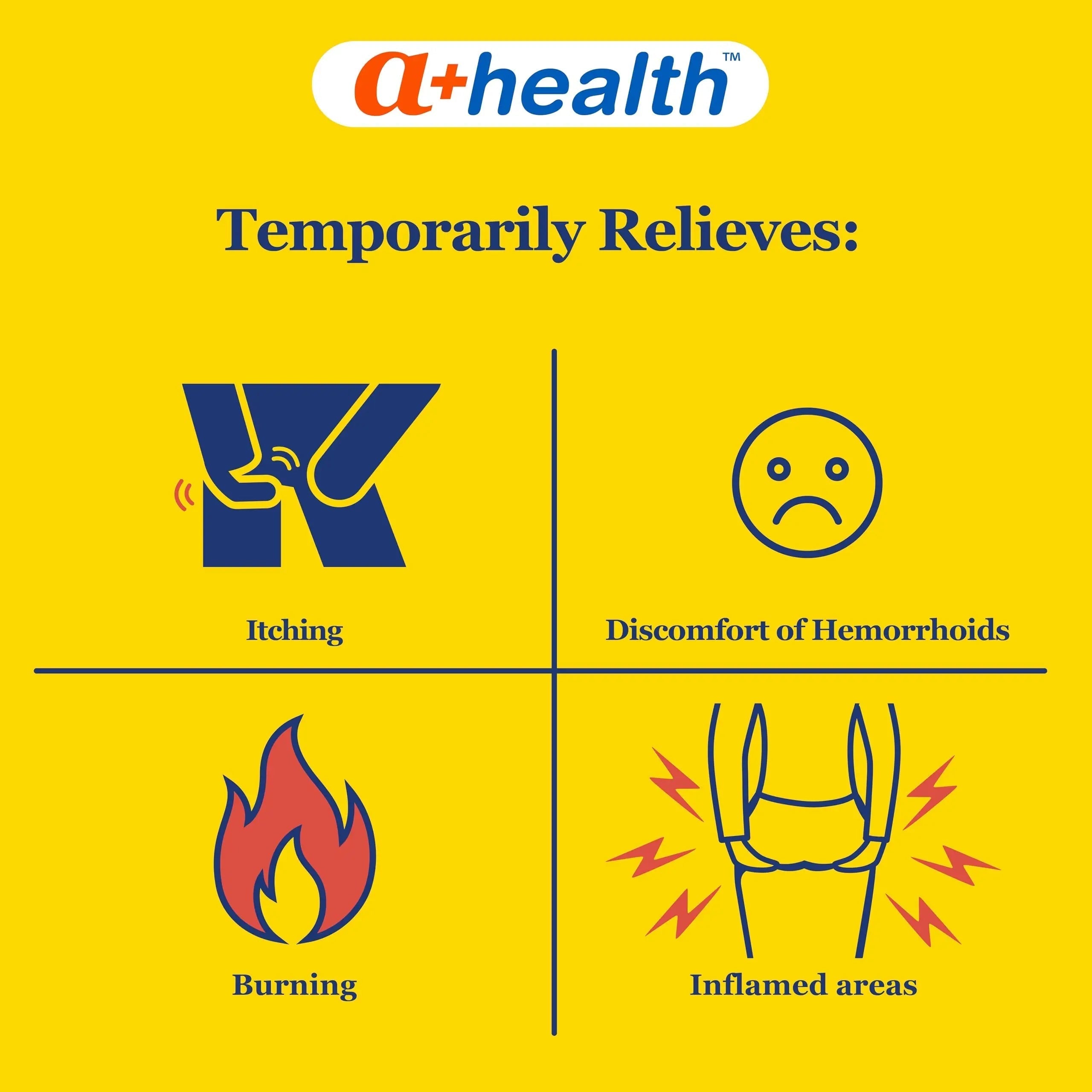 A+Health Hemorrhoid Treatment, Hemorrhoidal Ointment Relieves Symptoms of Burning, Itching, Discomfort, 2 Ounce Tube with Applicator, Reduces Irritation and Pain Relief A+Health Au supplements