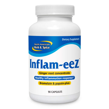 NORTH AMERICAN HERB & SPICE Inflam-eeZ - 90 Capsules - Supports Healthy Immune & Inflammatory Response - Ginger Root, Camu Camu Berries, Bromelain & Papain Plus - Non-GMO - 45 Total Servings NORTH AMERICAN HERB & SPICE Au supplements