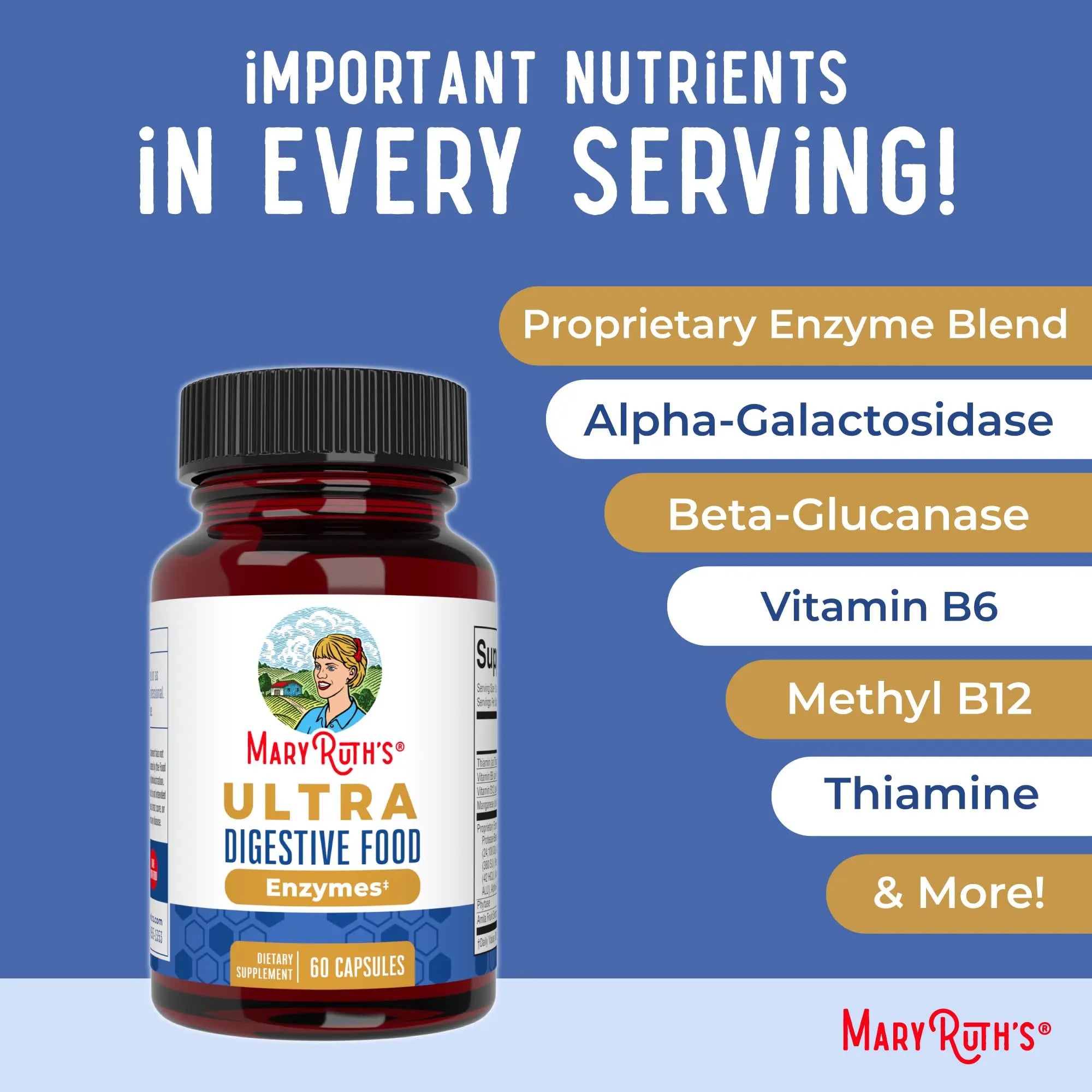 MaryRuth Organics Ultra Digestive Enzymes Capsules | Up to 2 Month Supply | Supplement for Gut Health Support | Digestion & Immune Support MARYRUTH'S Au supplements