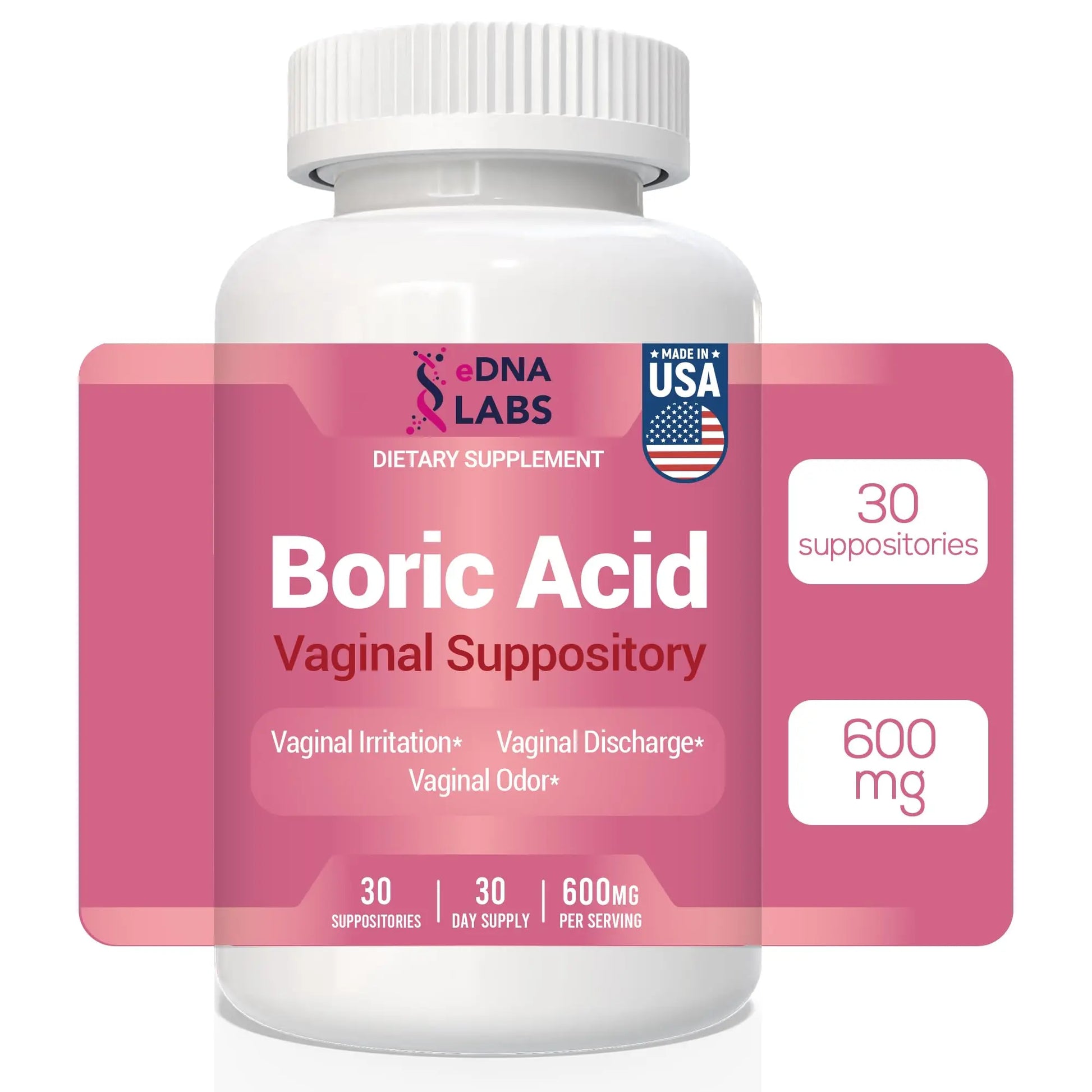 Boric Acid Suppositories for Women 600 mg, Pure Boric Acid pH Balance for Women & Vaginal Odor Control – 30 Suppositories, Made in USA HARMONIFY Au supplements