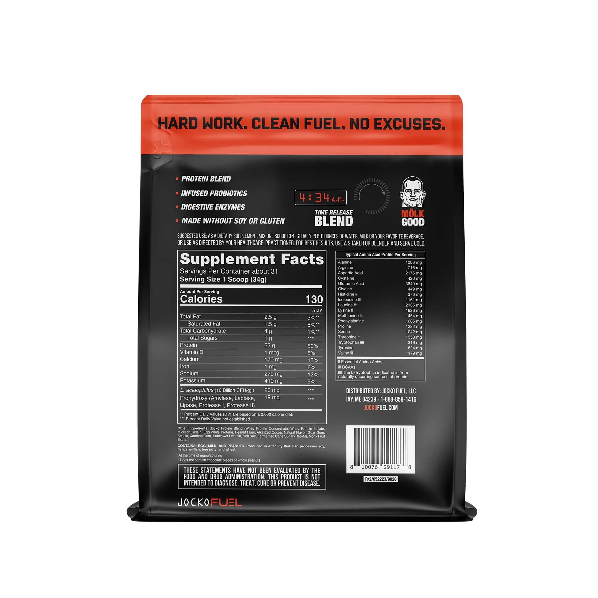 Jocko Mölk Chocolate Peanut Butter Whey Protein Powder - Keto, Probiotics, Grass Fed Jocko Fuel Au supplements