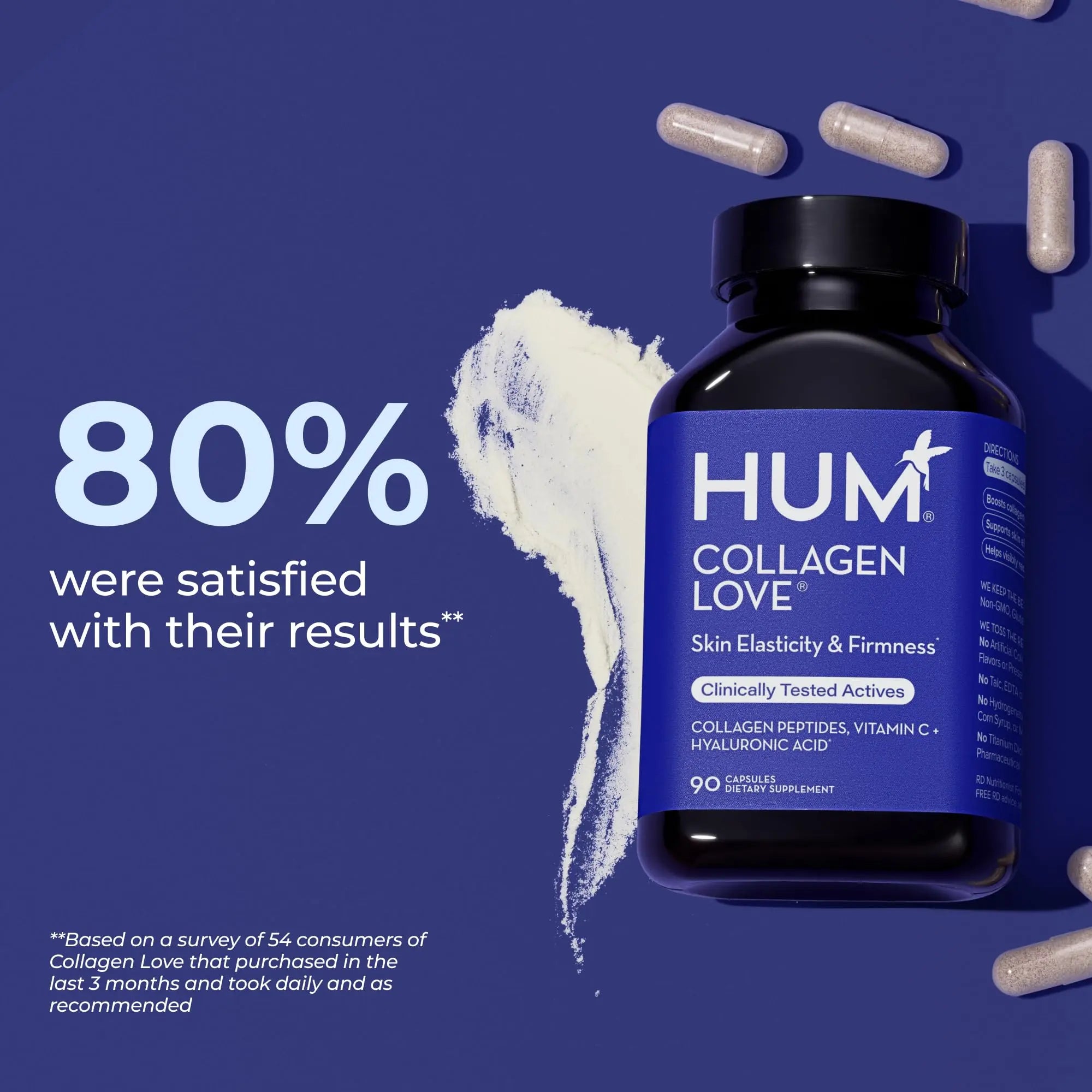 HUM Collagen Love Skin Supplement, Collagen Peptides Capsules with Hyaluronic Acid & Vitamin C, Supports Firm Skin & Helps Minimize Signs of Aging, Supplements HUM Au supplements