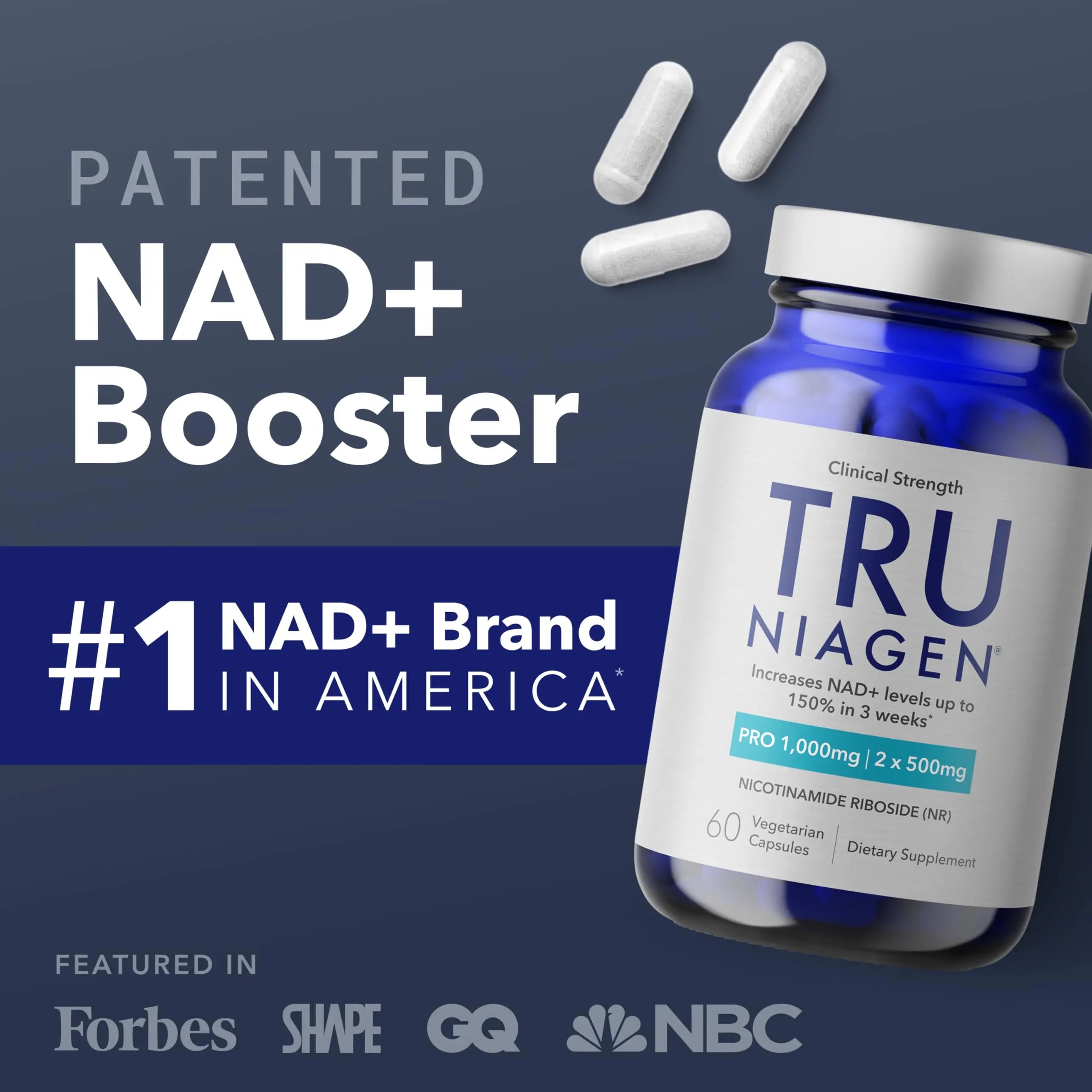 TRU NIAGEN PRO NAD Supplement for Brain Function, Anti Aging, Cell Regeneration | Patented Niagen | Supports Cellular Energy | Nicotinamide Riboside (NR) TRU NIAGEN Au supplements