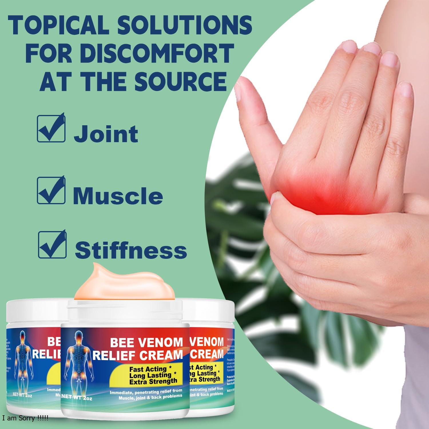 DUBOONAIO Bee Venom Joint Muscle Bone Cream, High Strength Fast Acting, Help for Back, Neck, Hand, Feet, Knee, Muscle, Shoulder, Wrist, Elbow, Hip, Nerve, Ankle, Foot Discomfort DUBOONAIO Au supplements