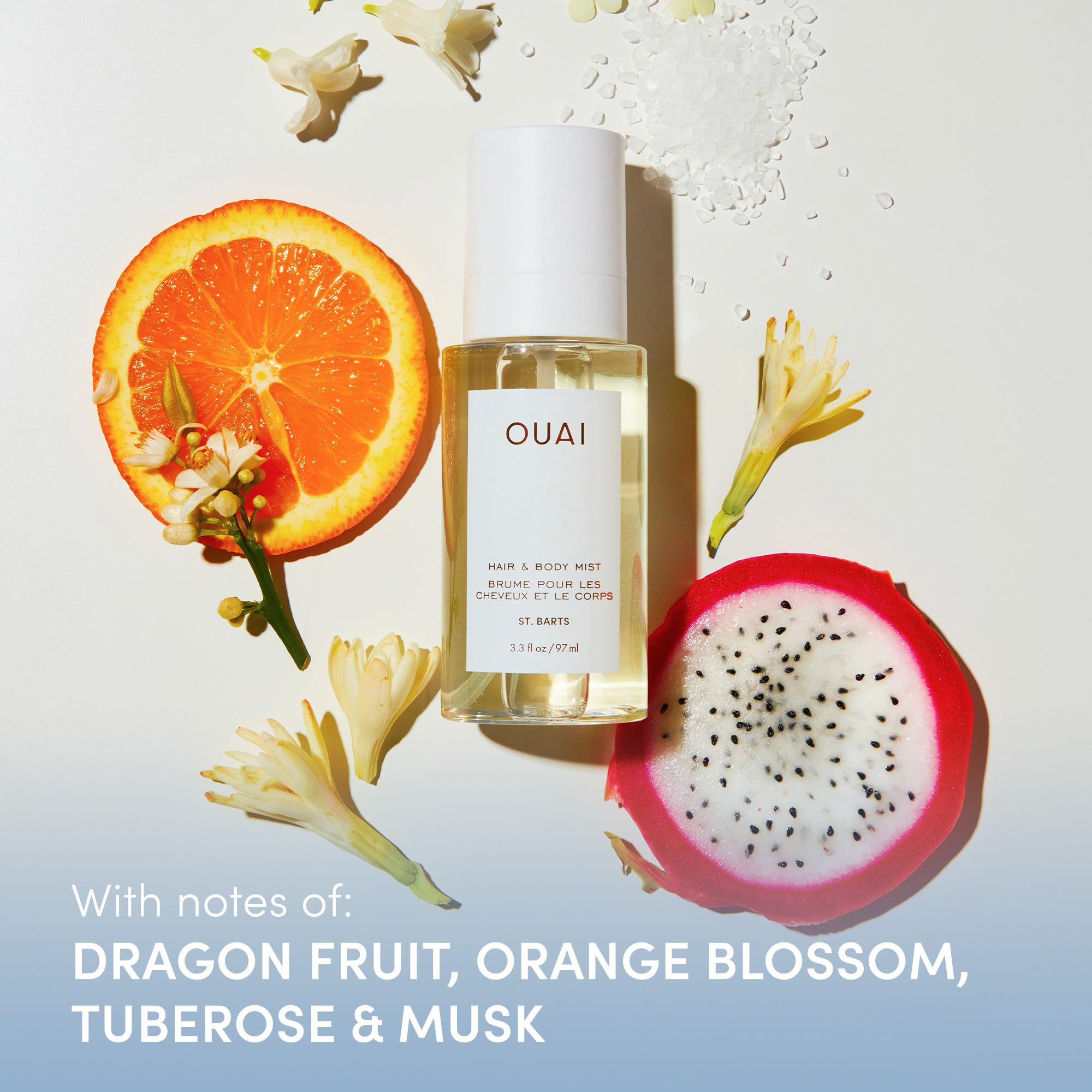 OUAI St. Barts Hair & Body Gift Set - Tropical-Scented Body Care for Women & Men - Includes Full Size Hydrating Body Cream & Deluxe Hair and Body Mist (2 Count) OUAI Au supplements