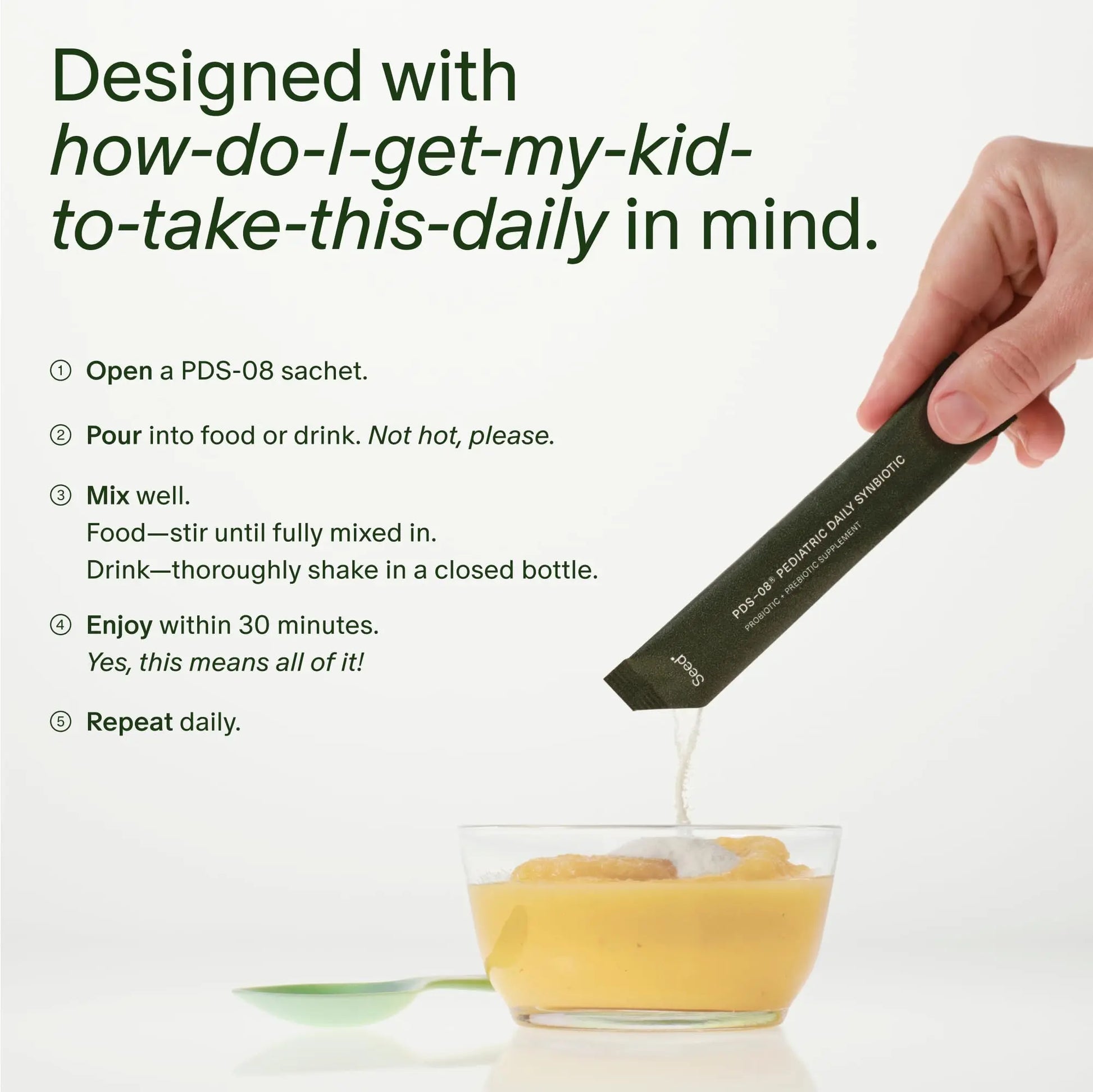 Seed PDS-08 Pediatric Daily Synbiotic - Fiber-Based Prebiotic & Probiotic for Kids - Digestive Health, Regularity, Constipation Relief - Ages 3-17 - Vegan and Shelf-Stable - 30 Sachets (30-Day Supply) Visit the Seed Store Au supplements