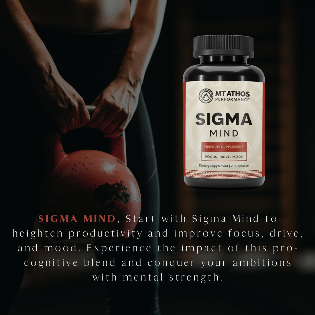 Mt. Athos Performance Sigma Mind | Potent Nootropic Formula to Support Cognitive Function, Improved Focus, Drive, and Mood | 30 Servings, 90 Capsules Mt. Athos Performance Au supplements