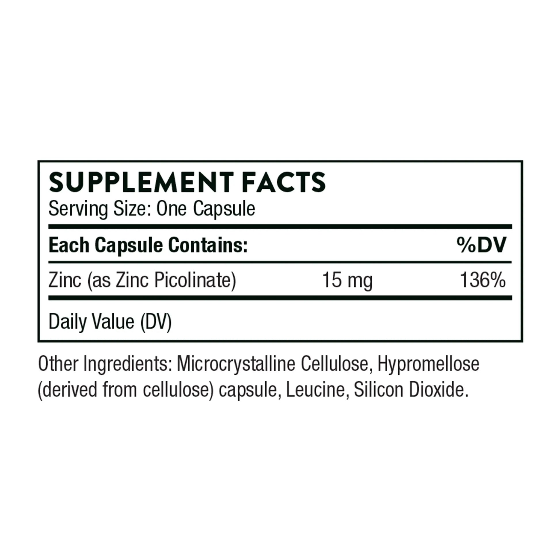 Thorne Zinc Picolinate 15mg - Highly Absorbable Zinc Supplement - Supports Wellness THORNE Au supplements