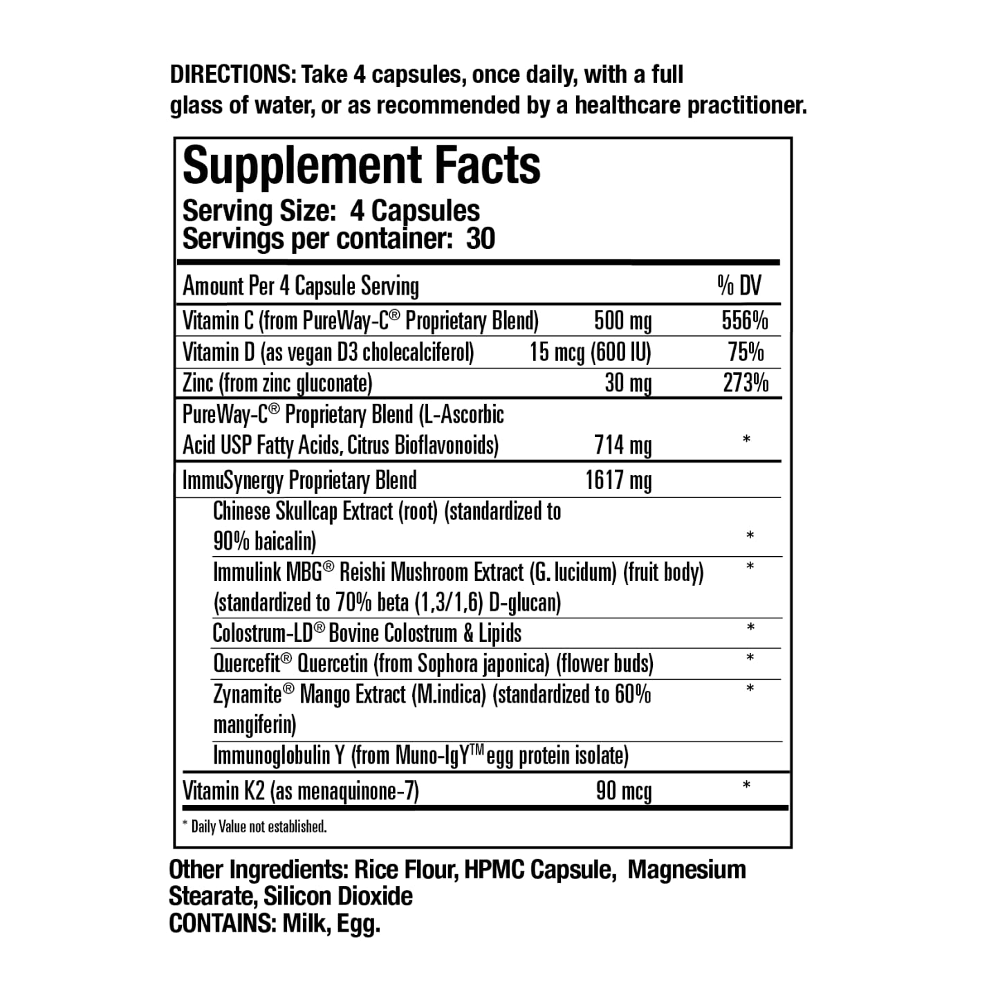 Colostrum-LD ImmuSynergy 10 Capsules - 120 Count-Immune Fortifying Ingredients - Vitamin C, D3, Zinc, Beta Glucan, Quercetin GastroDefense Au supplements