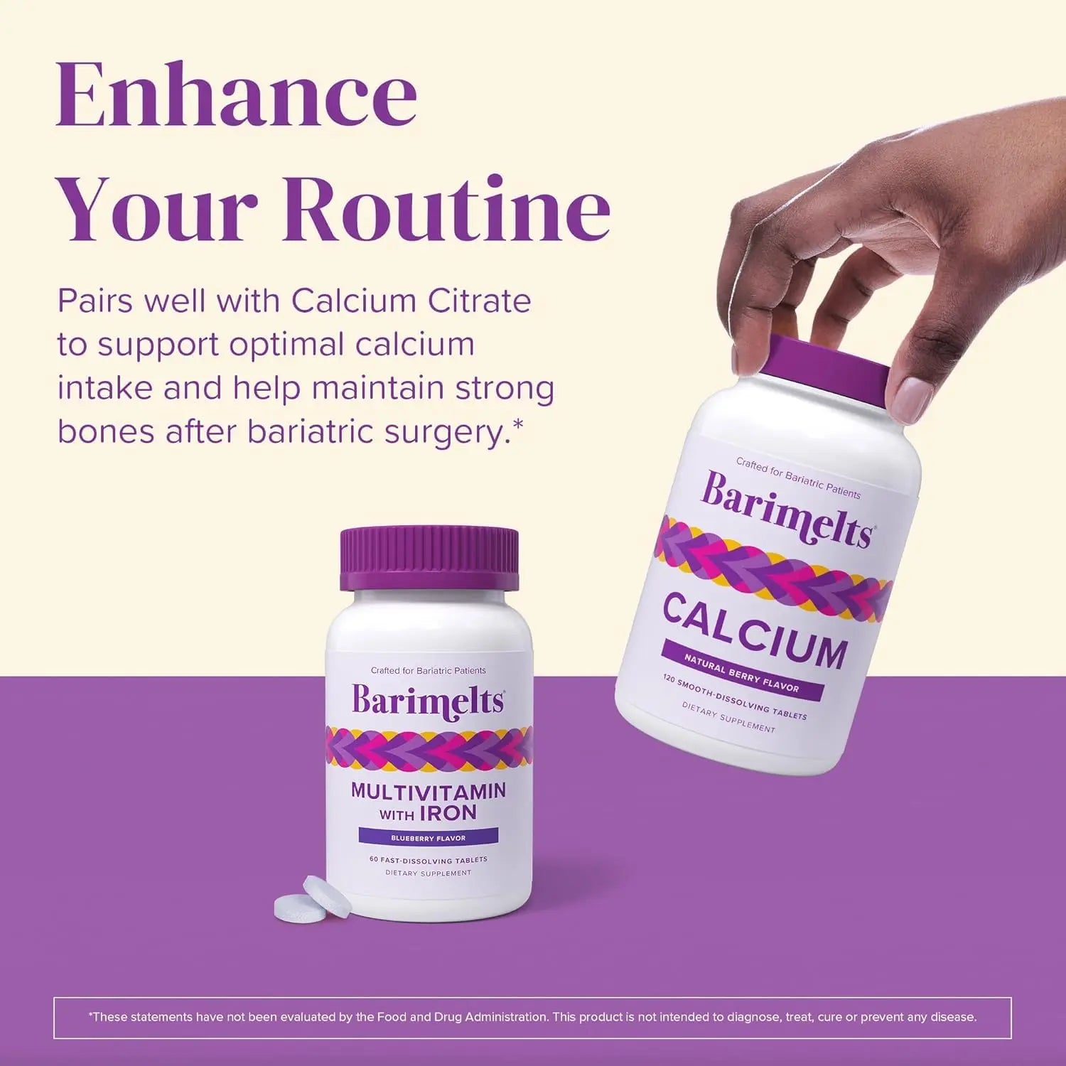 BariMelts Bariatric Multivitamin with Iron - 1 Month Supply (60 Fast-Dissolving Tablets) - Sugar-Free - Post-Op Bariatric Vitamins BariMelts Au supplements