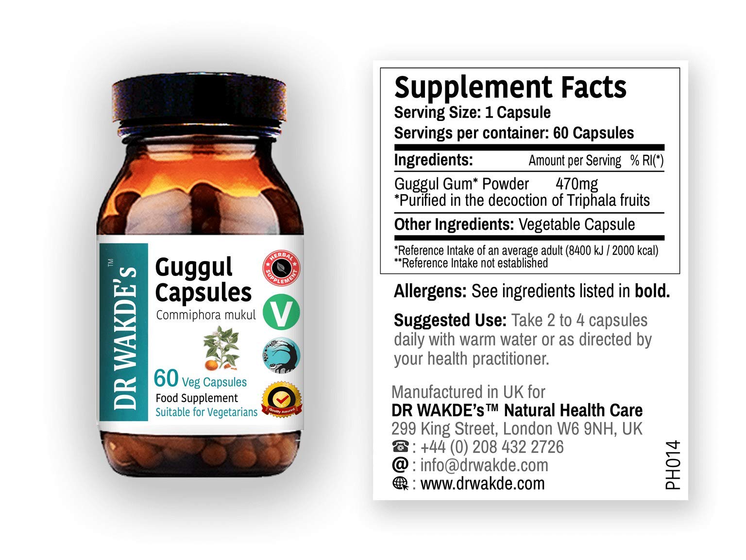 DR WAKDE'S Guggul Capsules (Mukul Myrrh, Commiphora Mukul, 60 Veg Caps, Plant-Based Supplement, Ayurvedic Herb, All Natural, Vegan) DR WAKDE's Au supplements