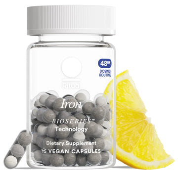 Ritual Iron Supplement to Support Low Iron Levels 60 mg | 48-hour Dosing Routine with BioSeries™ Technology plus Vitamin A and C. Designed for Optimal Absorption and Minimal GI Discomfort* 15 Servings Ritual Au supplements
