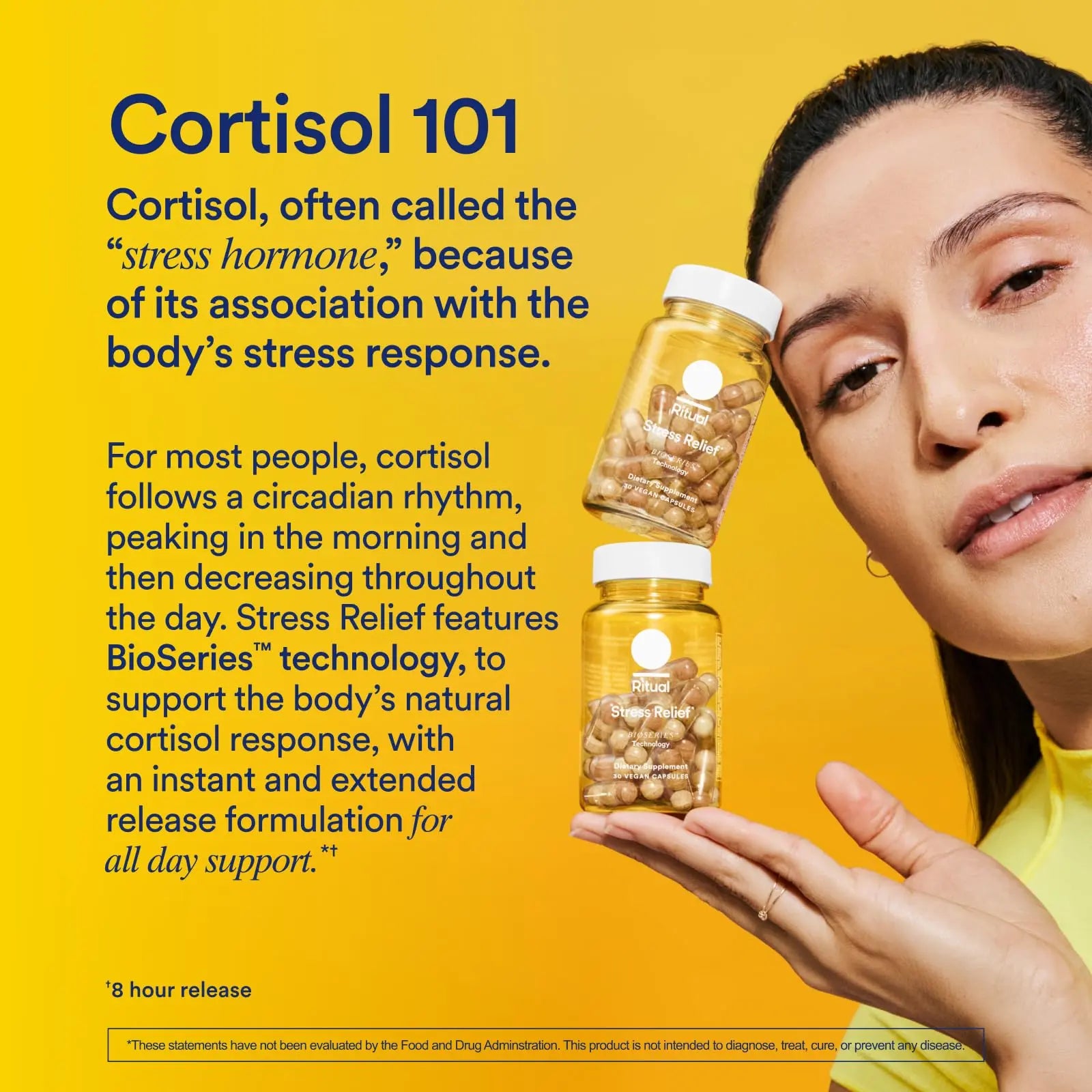 Ritual Stress Relief Supplement Shoden® Ashwagandha, Suntheanine® L-Theanine, and Saffron as affron®* BioSeries with 8-Hour Release to Support Natural Cortisol Response and Promote Calm, 30 Day Ritual Au supplements