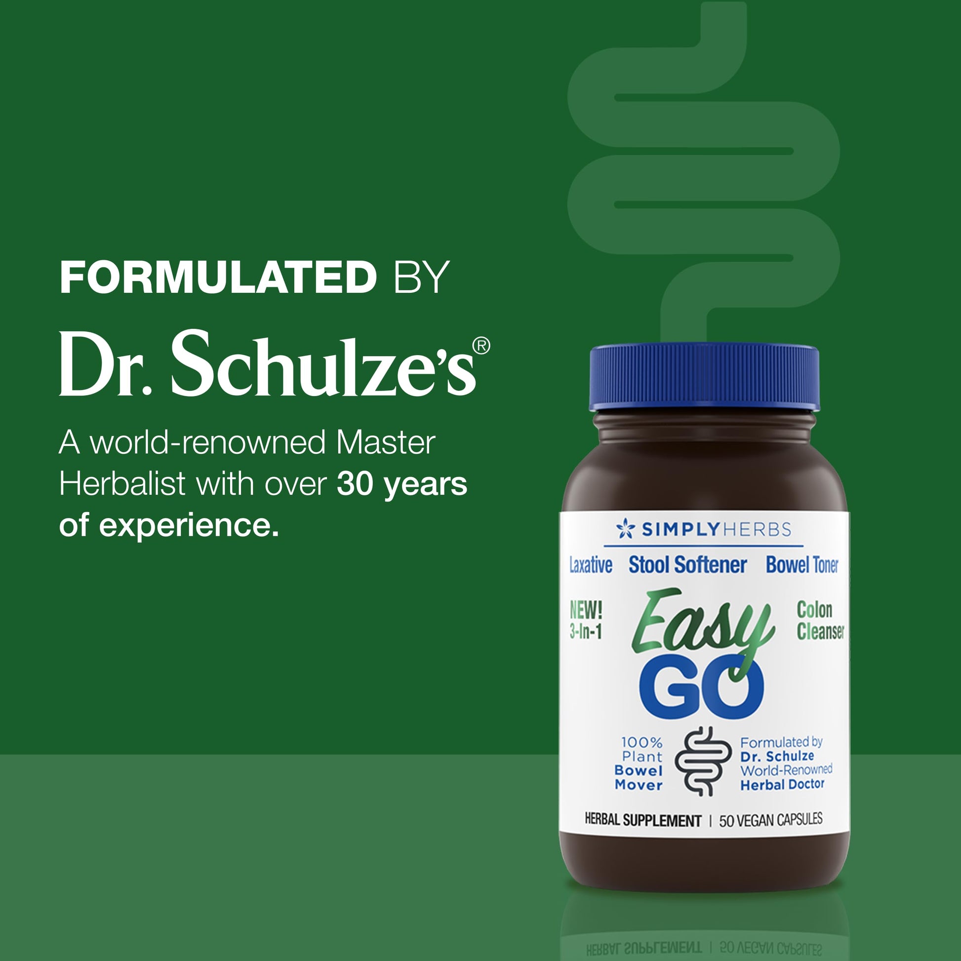 Simply Herbs Easy Go Bowel Mover - Adult Cleansing Supplement for Colon Health Support - Bowel Movement Aid - Stool Softener - Daily-Use Laxative - Plant-Based Ingredients - Vegan - 100 Count (2 Pack) Dr. Schulze's Au supplements