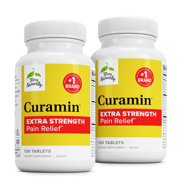 Terry Naturally Curamin Extra Strength - Curcumin & Boswellia for Healthy Circulation Support - Turmeric Supplement to Aid Joints, Muscle Health & Endorphin Production - 120 Tablets (Pack of 2) Terry Naturally Au supplements