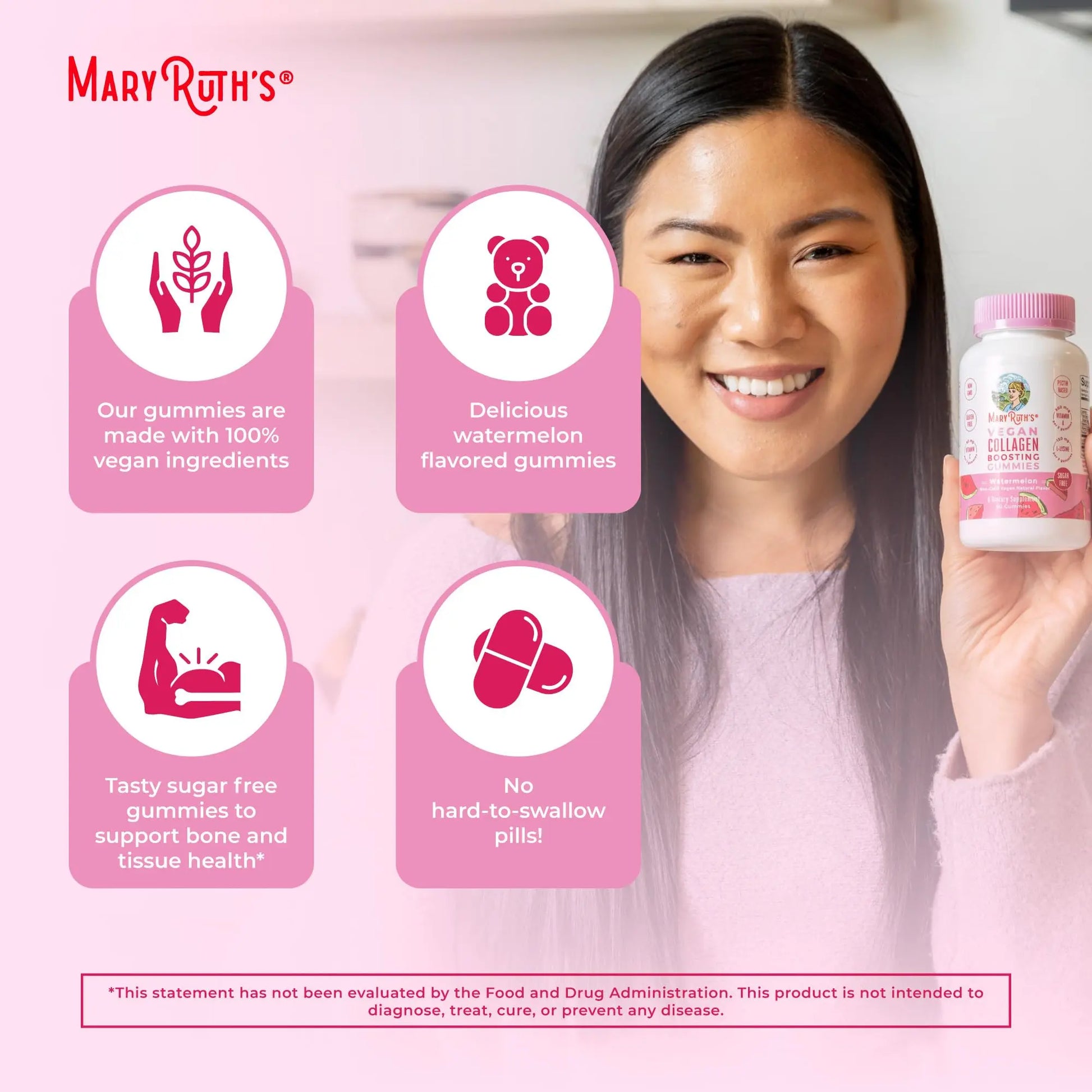 MaryRuth Organics Vegan Collagen for Women & Men, Collagen Boosting Gummies, Skin Care, Lysine, Vitamin C, Vitamin A, Amla, Supplement for Hair & Skin, Vegan, Non-GMO, Gluten Free, 90 Servings MARYRUTH'S Au supplements