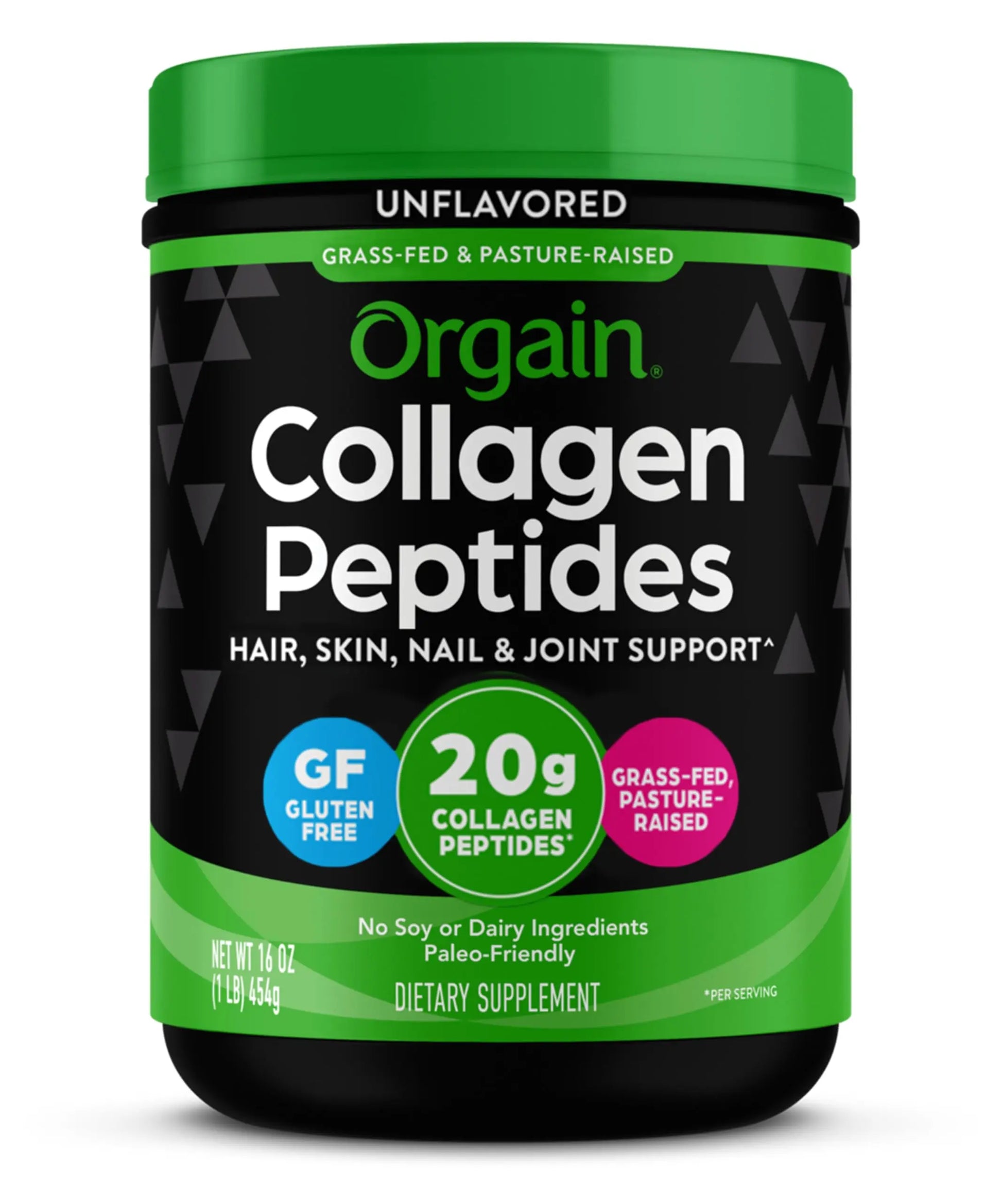 Orgain Hydrolyzed Collagen Peptides Powder, 20g Grass Fed Collagen - Hair, Skin, Nail Orgain Au supplements