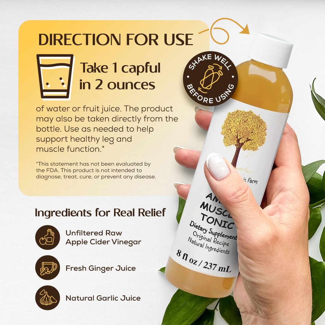 Caleb Treeze Old Amish Muscle Tonic 8 fl oz, Leg & Foot Cramps Relief, Restless Legs, Muscle Cramps & Spasm Relief - Pack of 6 Caleb Treeze Au supplements